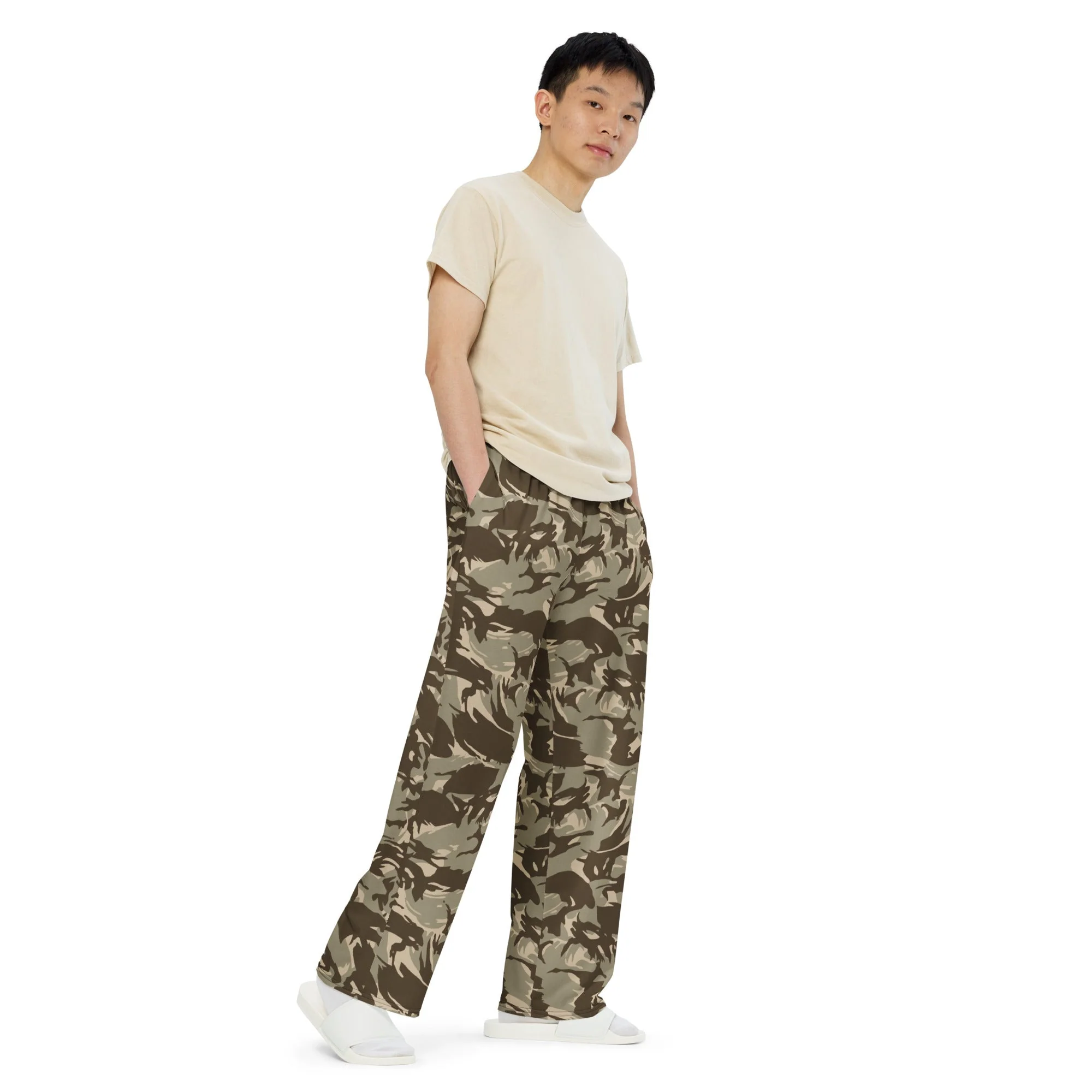 Saudi Arabian DPM Desert CAMO Unisex Wide-Leg Leisure Pants - Image 6