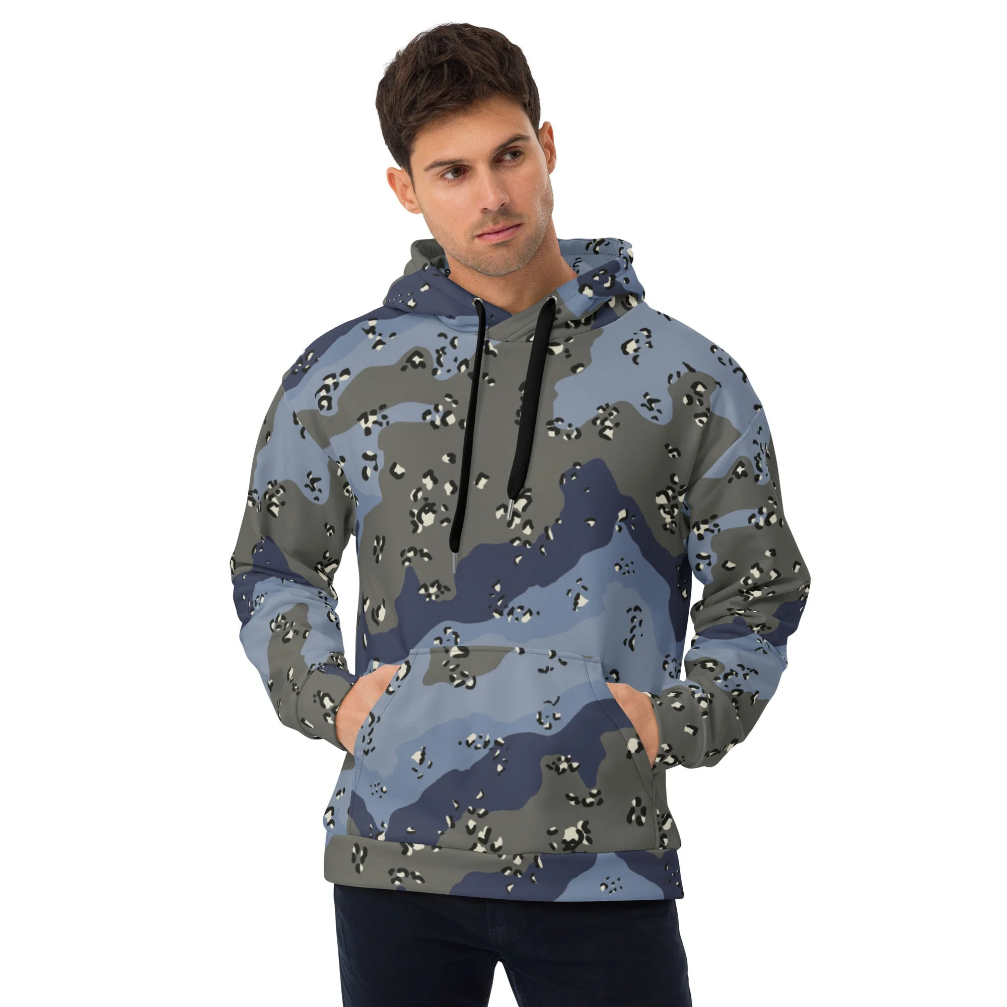Saudi Arabian Chocolate Chip Desert Urban Blue CAMO Unisex Hoodie