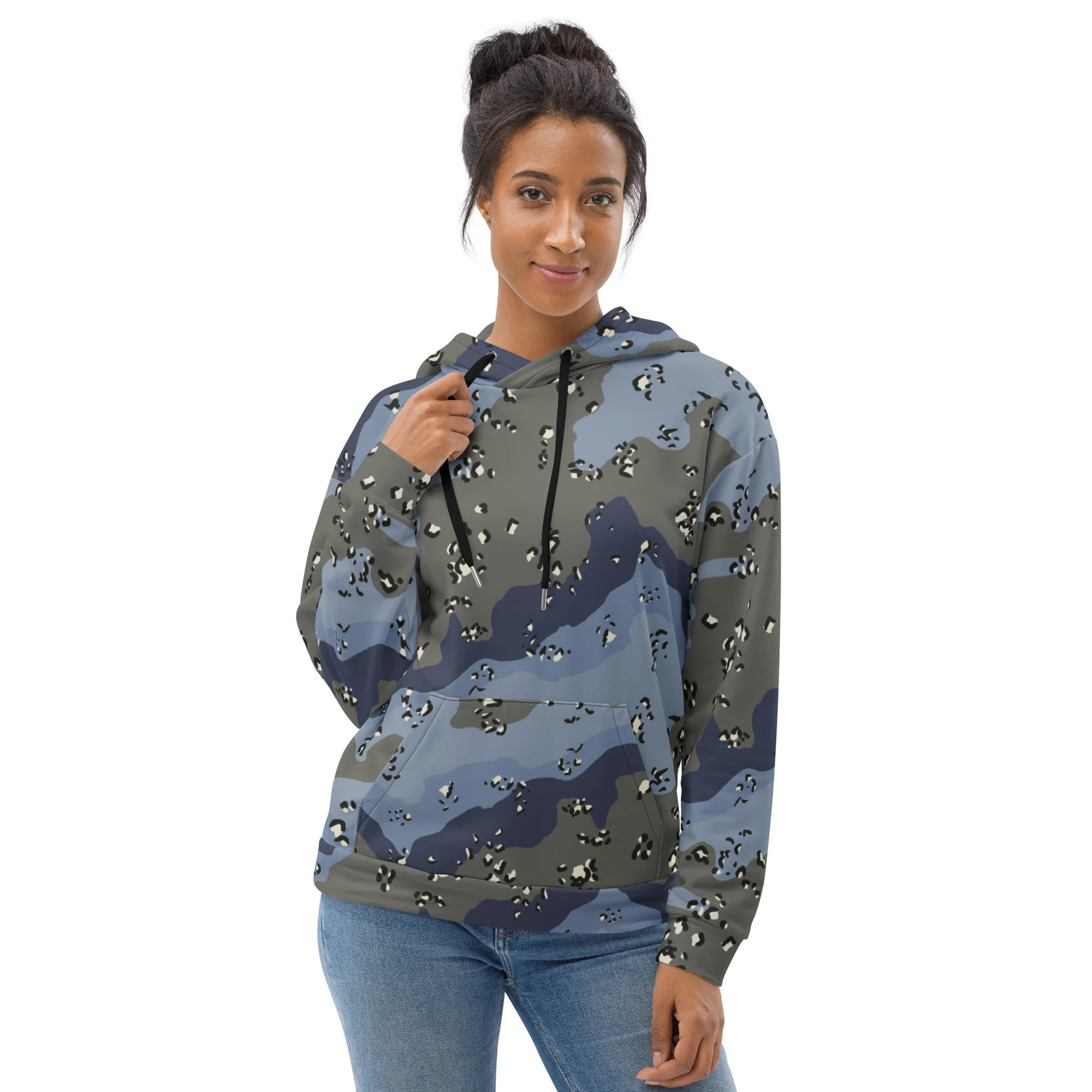 Saudi Arabian Chocolate Chip Desert Urban Blue CAMO Unisex Hoodie - Image 2