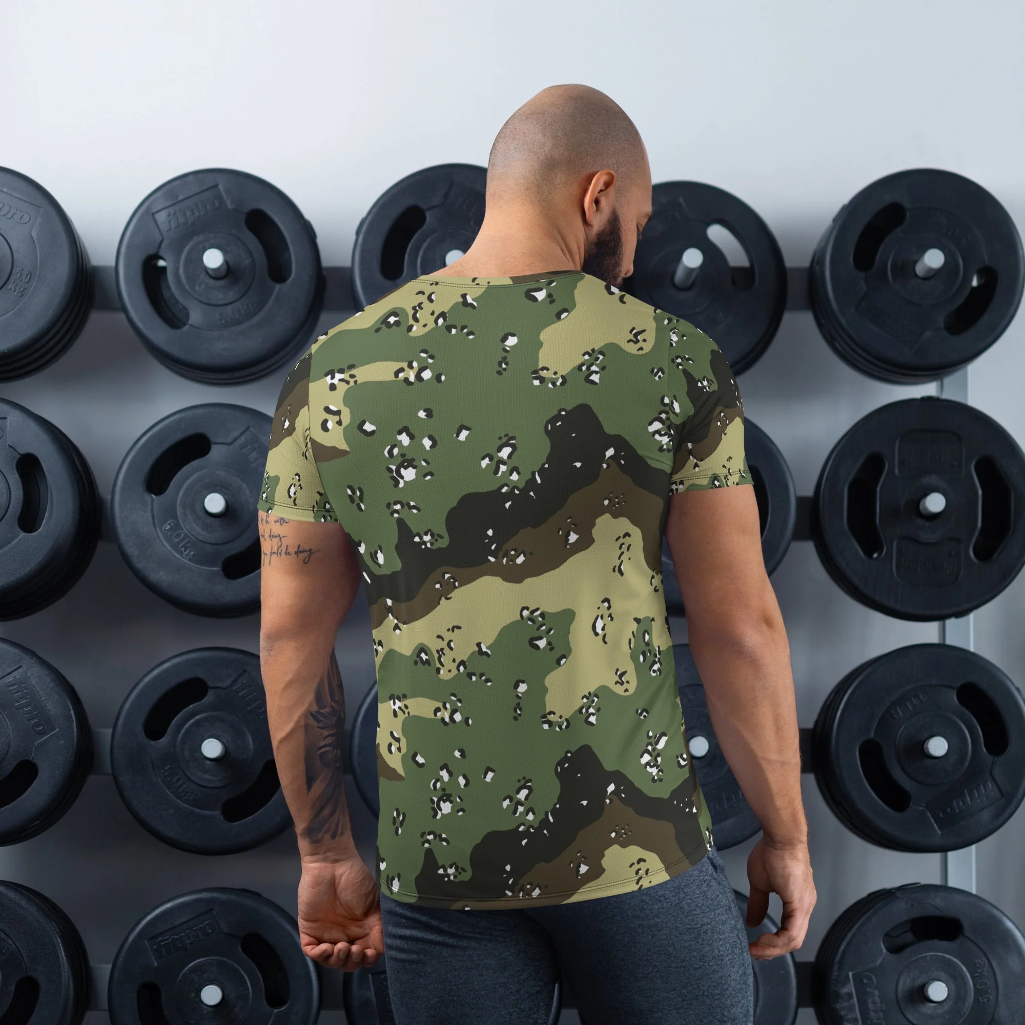 Saudi Arabian Chocolate Chip Marsh CAMO Mens Athletic T-Shirt - Image 2