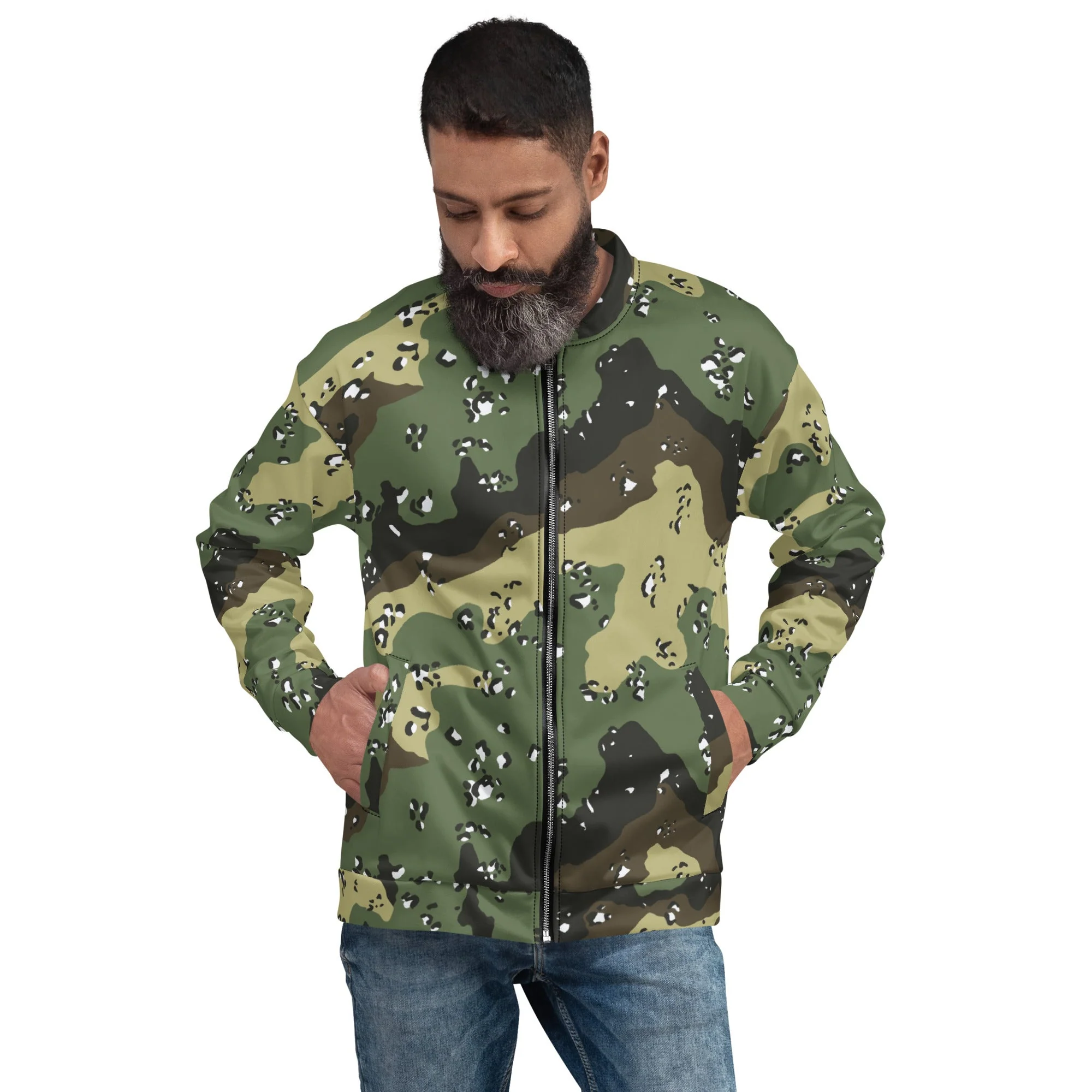Saudi Arabian Chocolate Chip Marsh CAMO Unisex Bomber Jacket