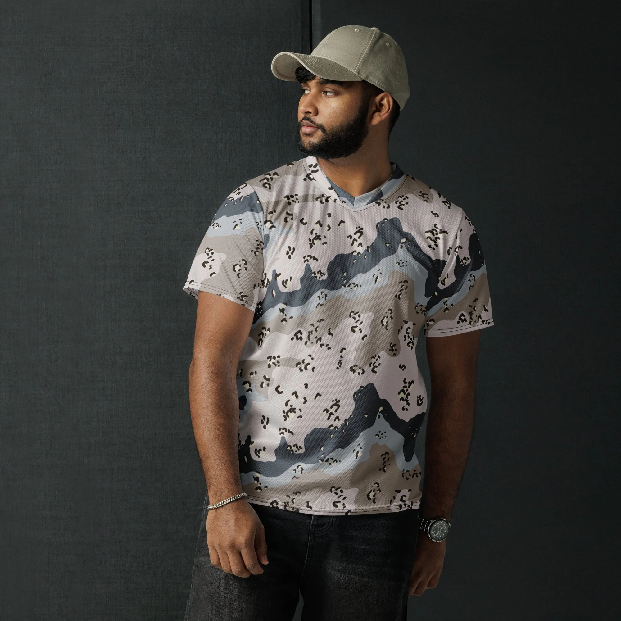 Saudi Arabian Chocolate Chip Desert Border Guard CAMO Unisex Sports Jersey - Image 12