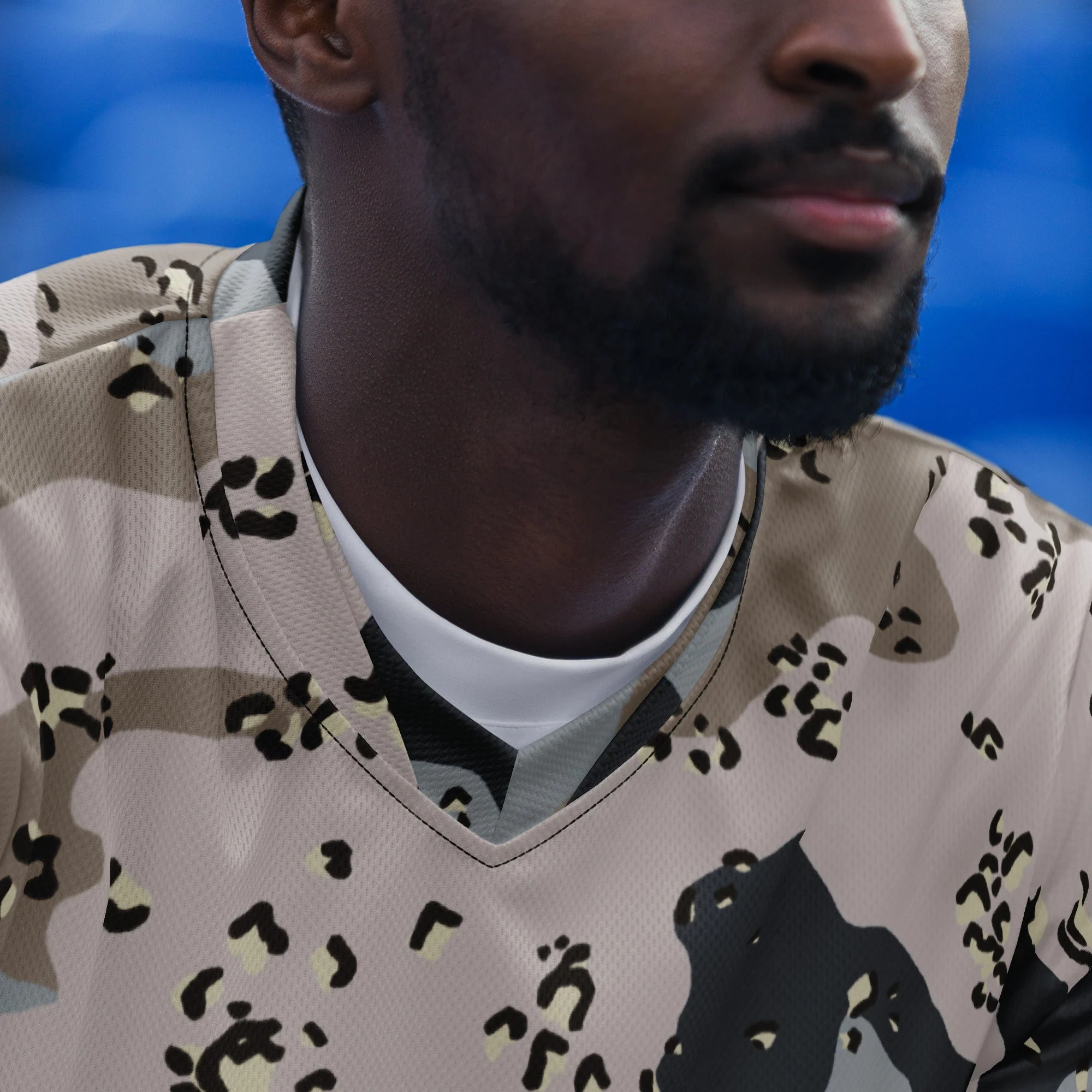Saudi Arabian Chocolate Chip Desert Border Guard CAMO Unisex Sports Jersey - Image 7