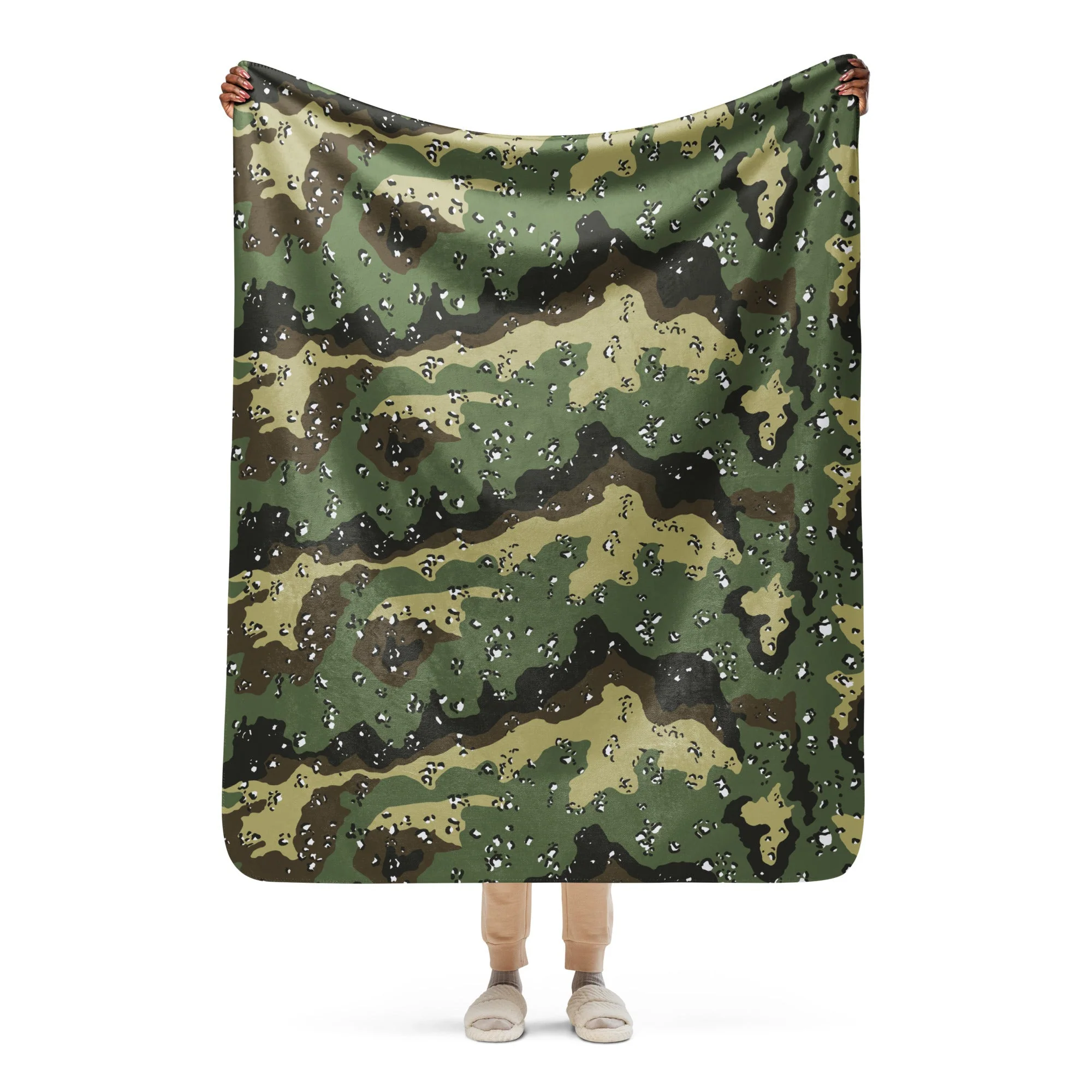 Saudi Arabian Chocolate Chip Marsh CAMO Sherpa Blanket - Image 14