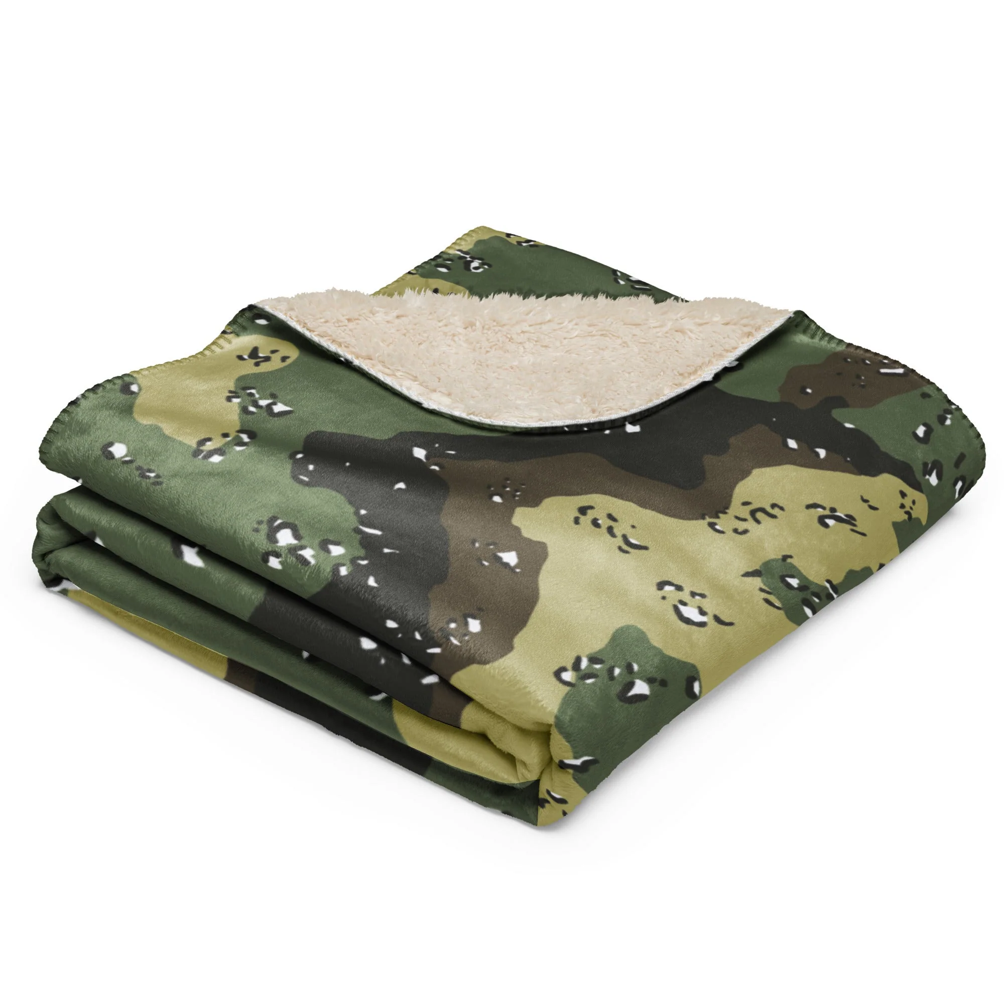 Saudi Arabian Chocolate Chip Marsh CAMO Sherpa Blanket - Image 5