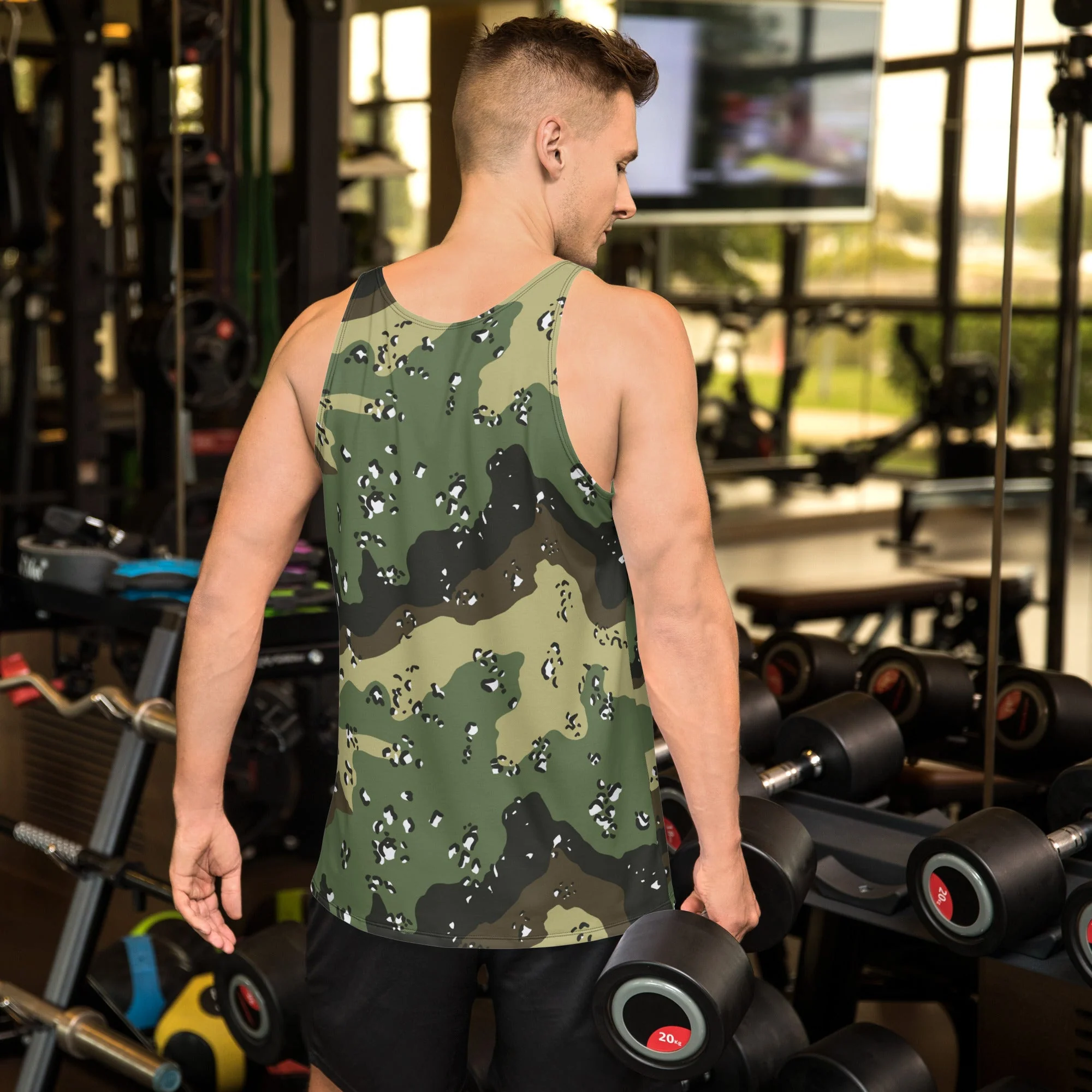 Saudi Arabian Chocolate Chip Marsh CAMO Unisex Tank Top - Image 2