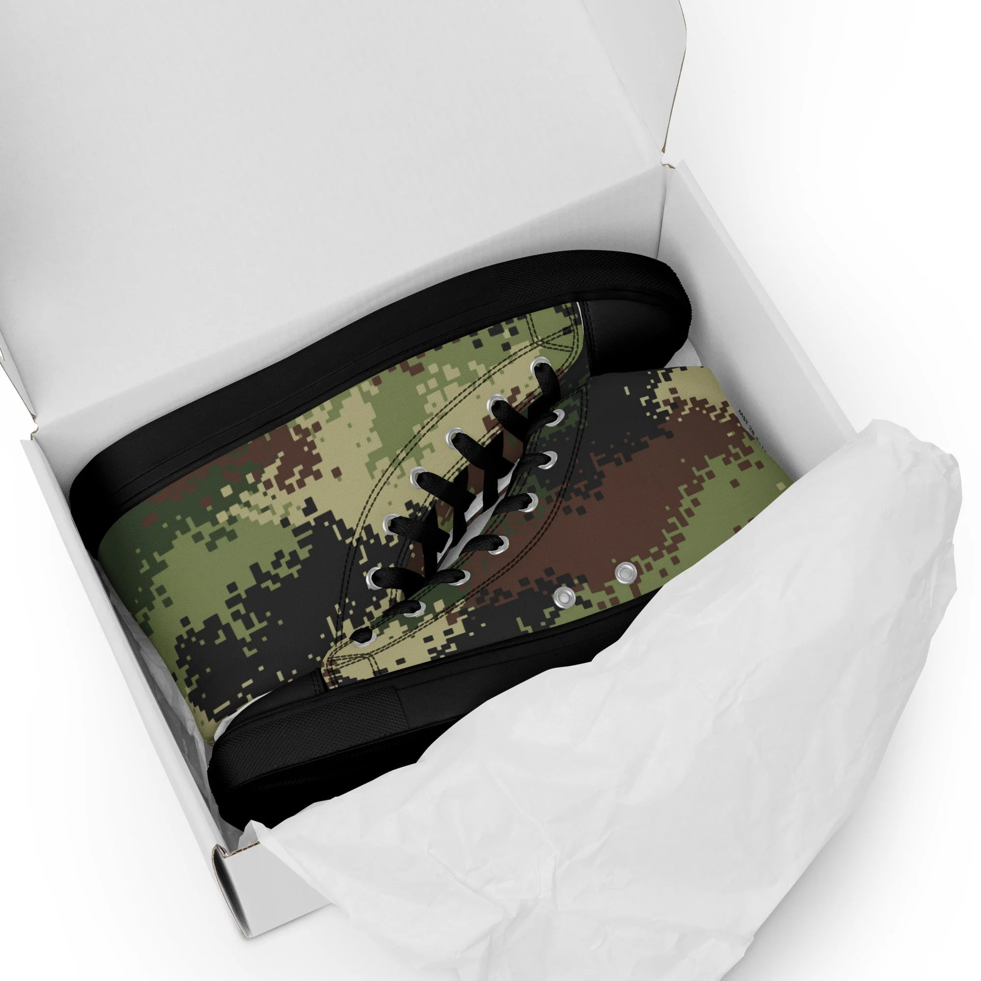 Serbian Digital CAMO Mens High-Top Canvas Shoes - Image 3
