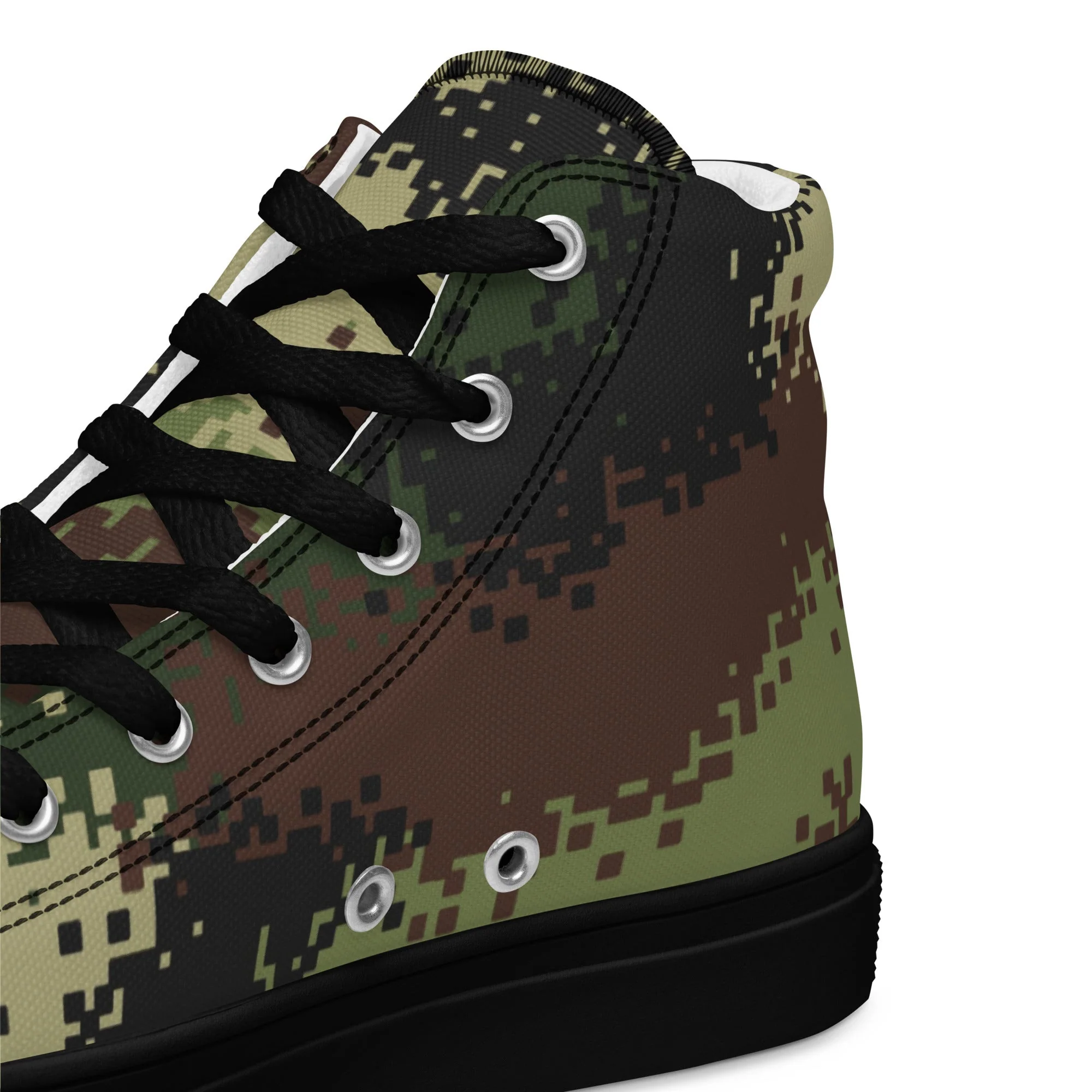 Serbian Digital CAMO Mens High-Top Canvas Shoes - Image 4