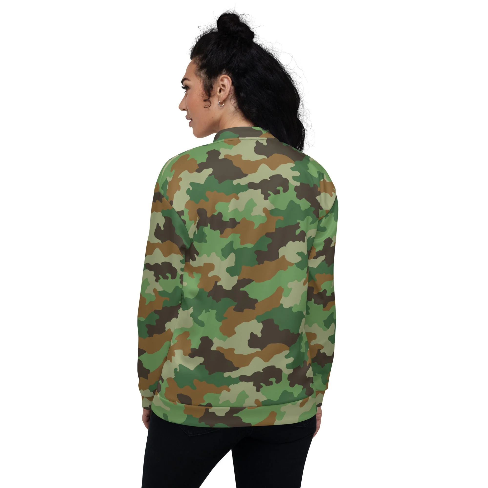 Serbian Oak Leaf Woodland CAMO Unisex Bomber Jacket - Image 5