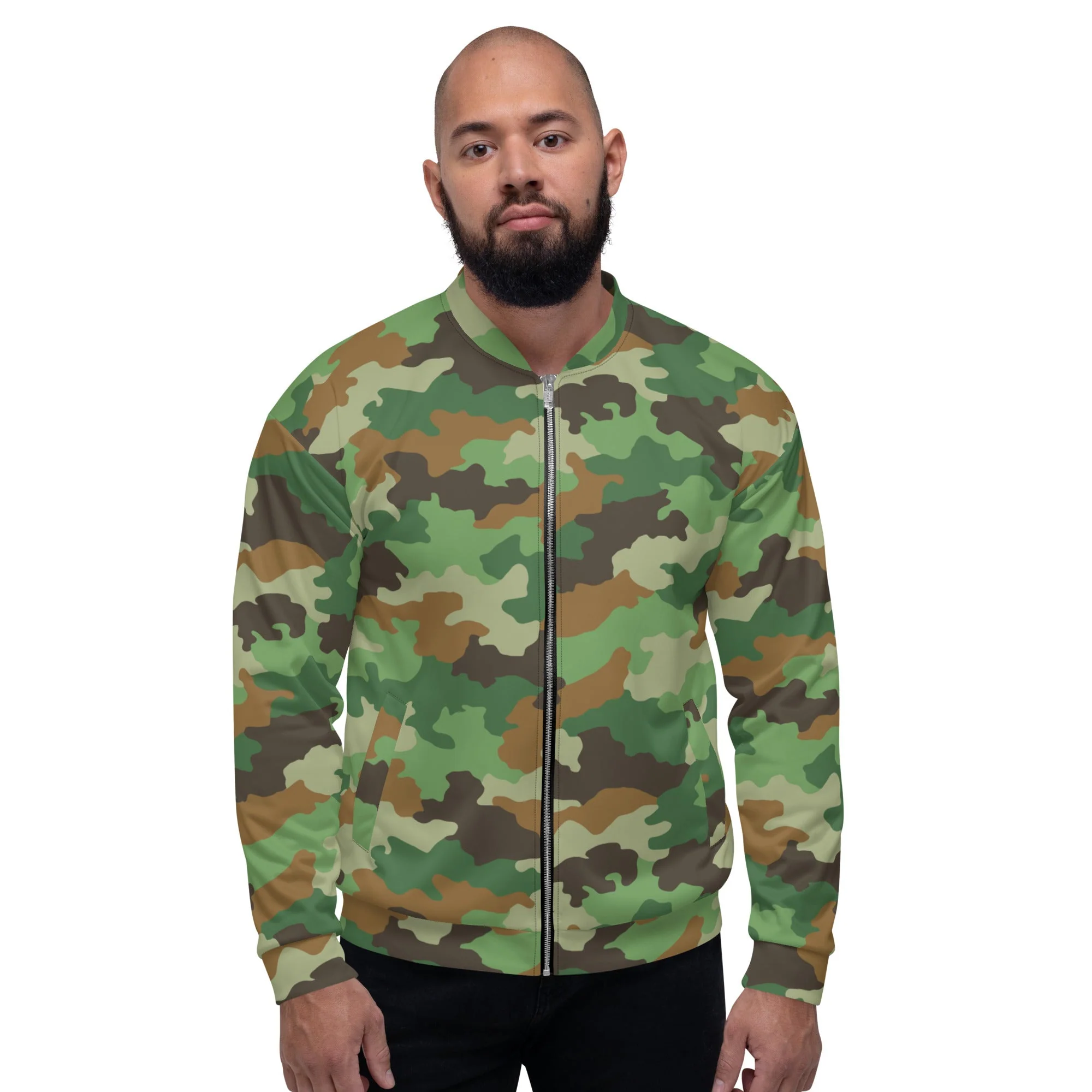 Serbian Oak Leaf Woodland CAMO Unisex Bomber Jacket - Image 6