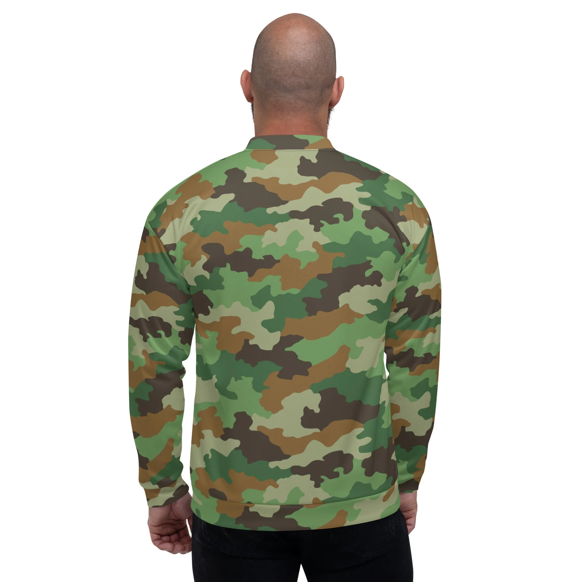 Serbian Oak Leaf Woodland CAMO Unisex Bomber Jacket - Image 7