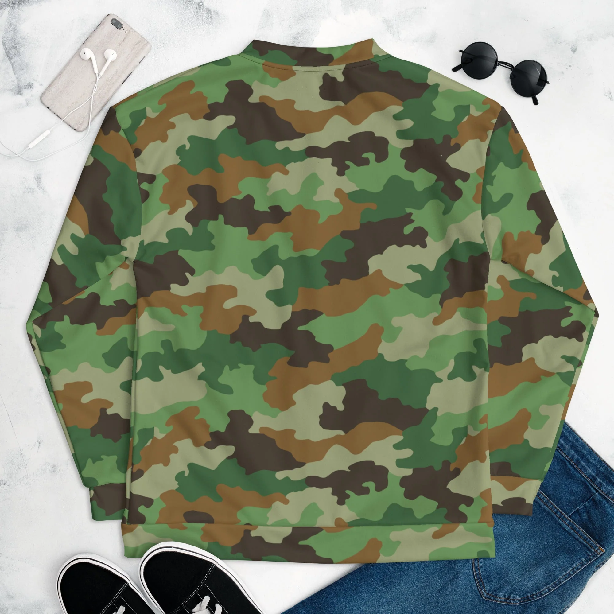 Serbian Oak Leaf Woodland CAMO Unisex Bomber Jacket - Image 8
