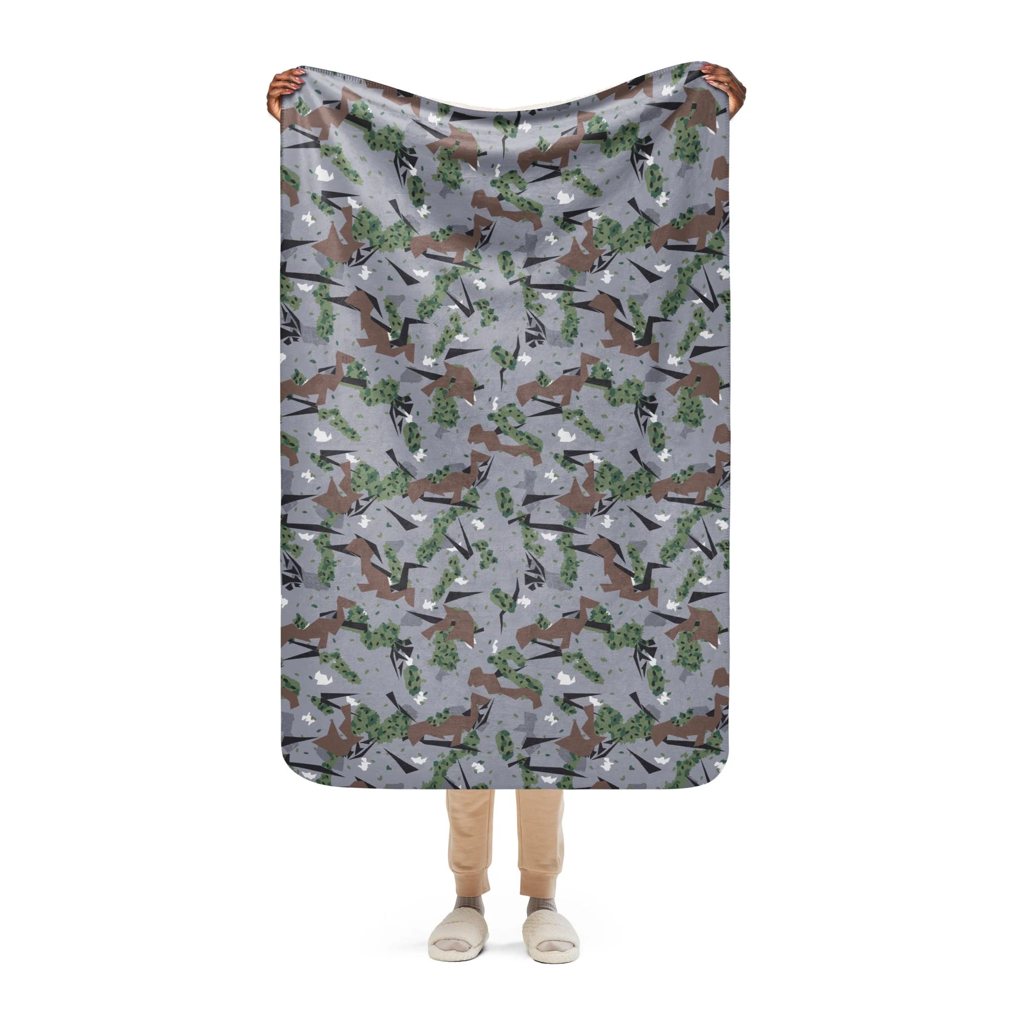 Serbian Montenegro Karst Mountain CAMO Sherpa Blanket - Image 11