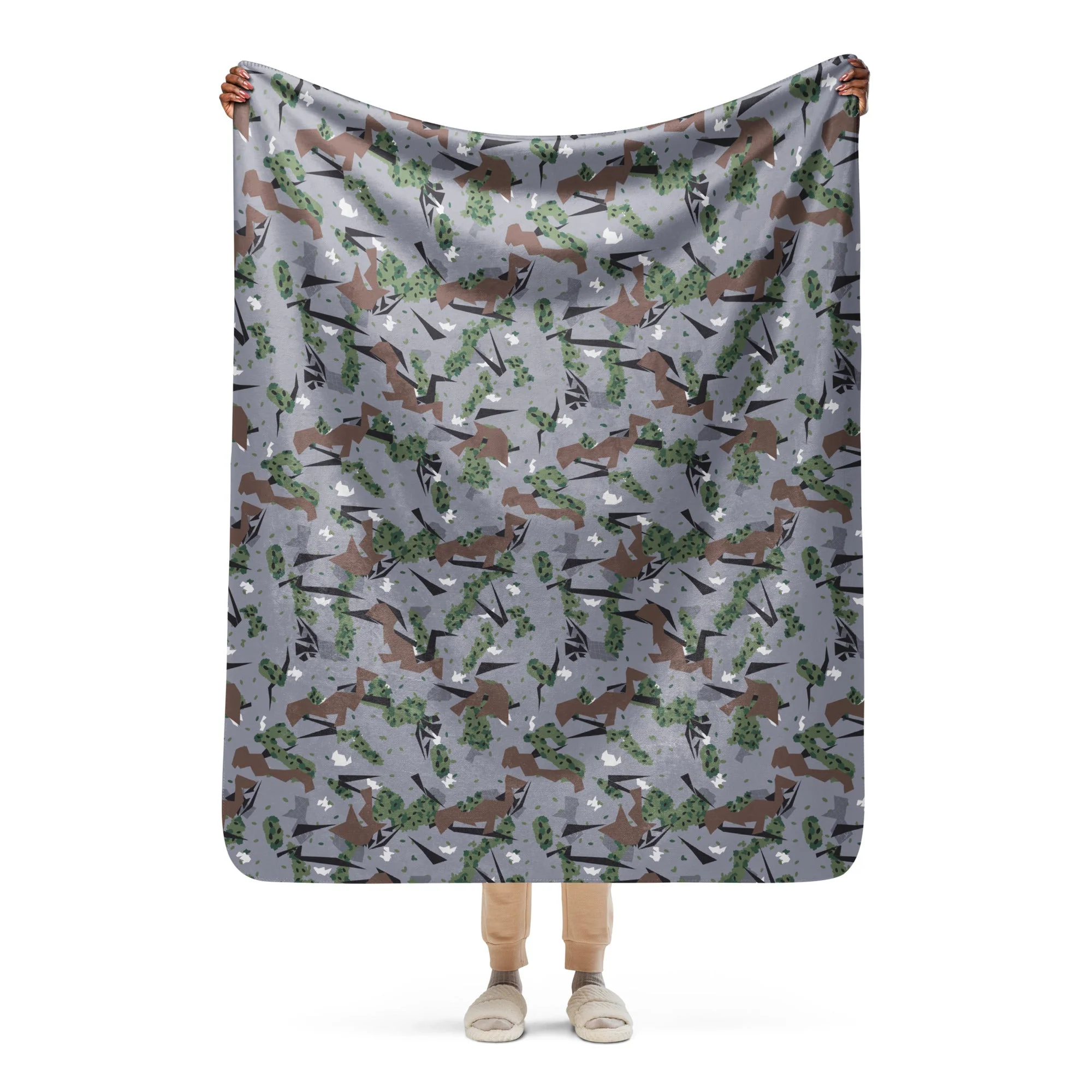 Serbian Montenegro Karst Mountain CAMO Sherpa Blanket - Image 14