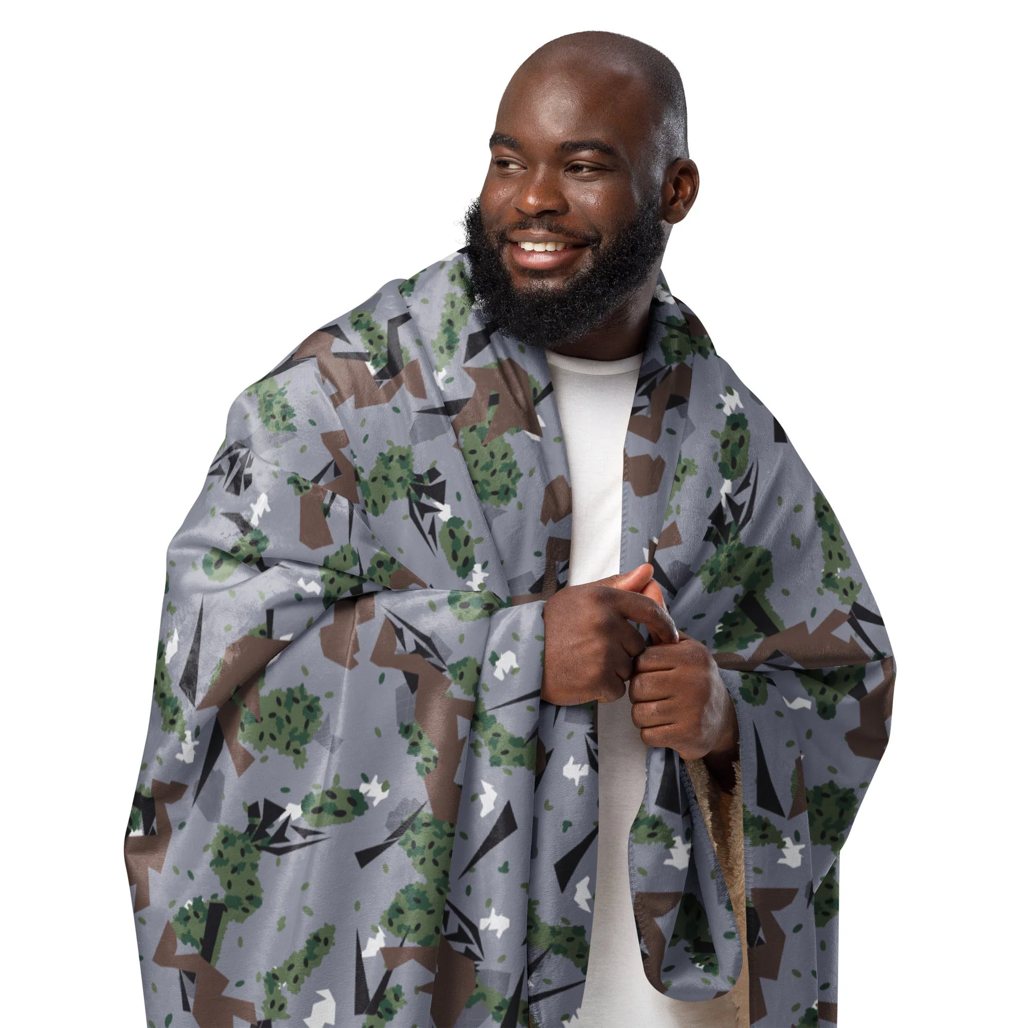 Serbian Montenegro Karst Mountain CAMO Sherpa Blanket - Image 3