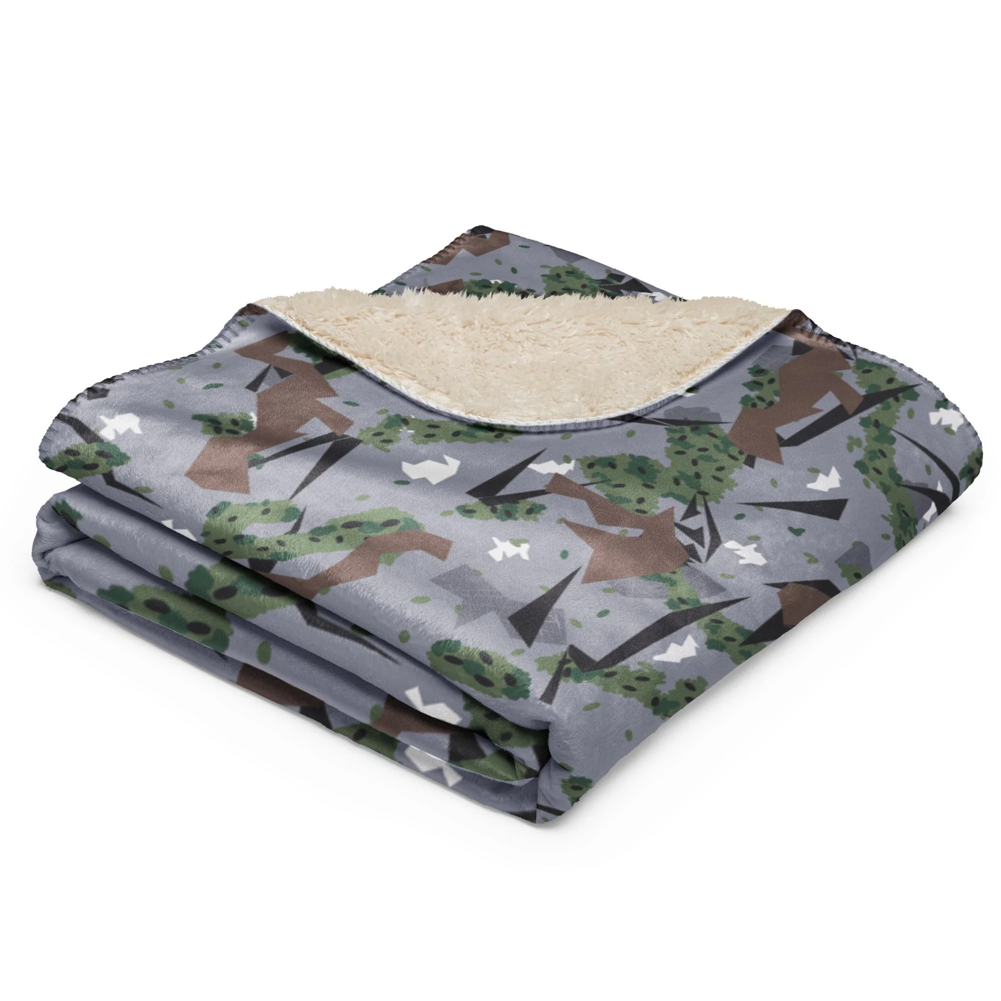 Serbian Montenegro Karst Mountain CAMO Sherpa Blanket - Image 4