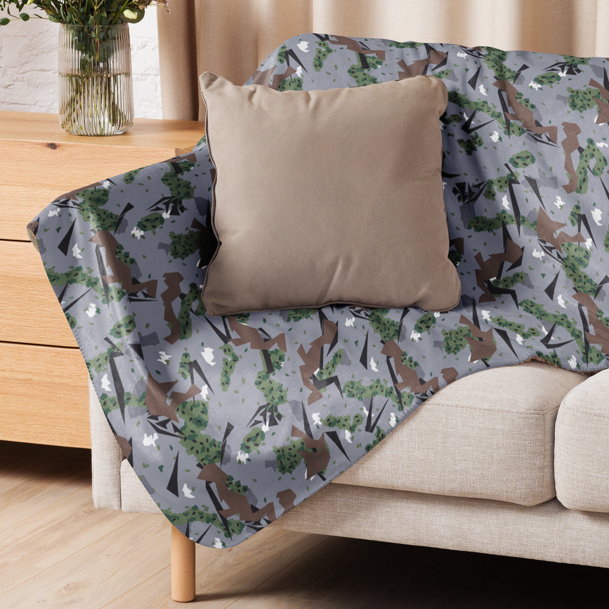 Serbian Montenegro Karst Mountain CAMO Sherpa Blanket - Image 7