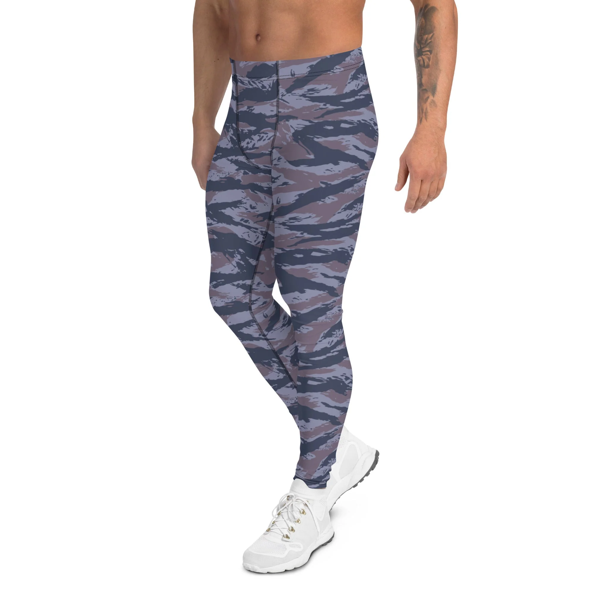 Serbian Tiger Stripe Police CAMO Mens Leggings - Image 4