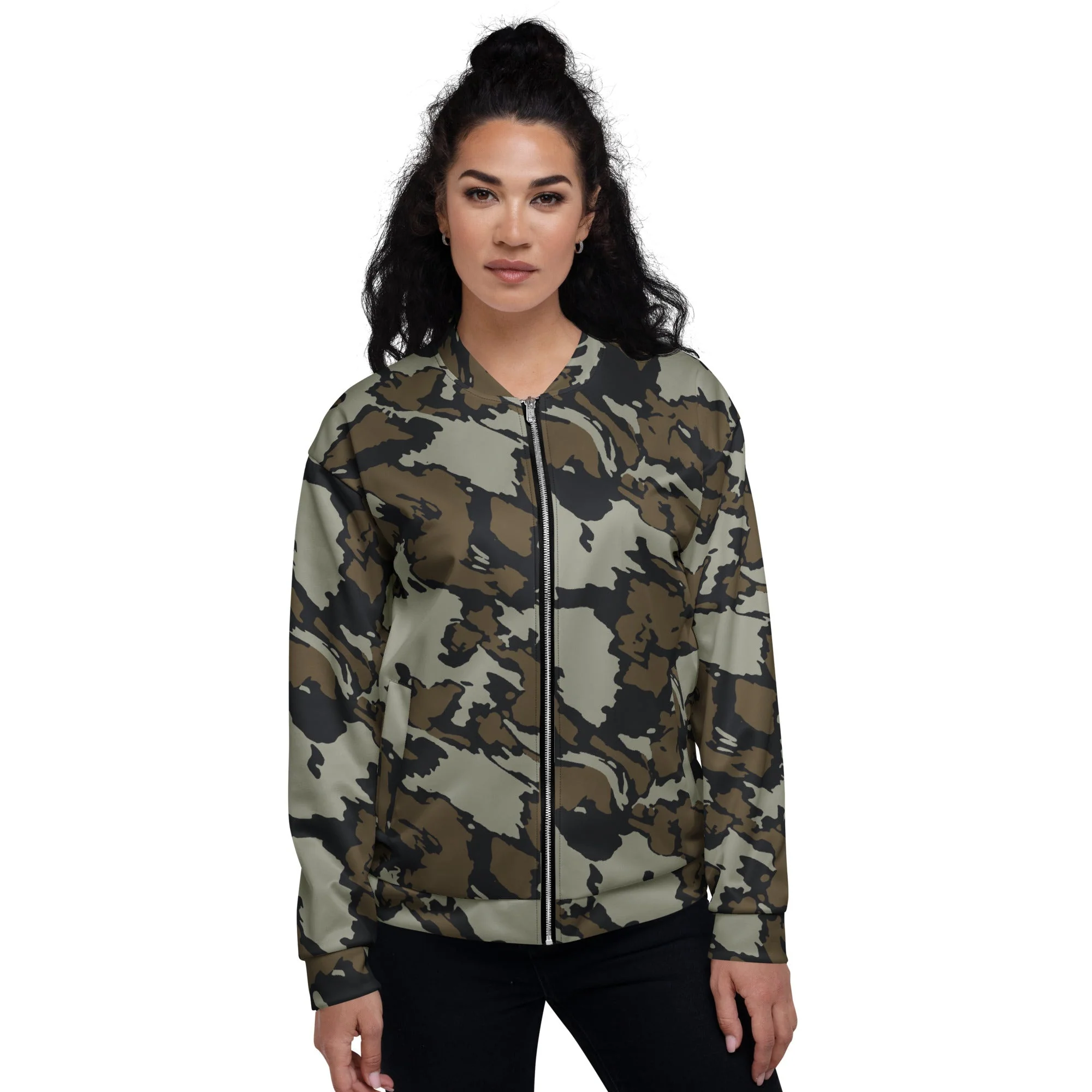 Shadow Timber CAMO Unisex Bomber Jacket - Image 3