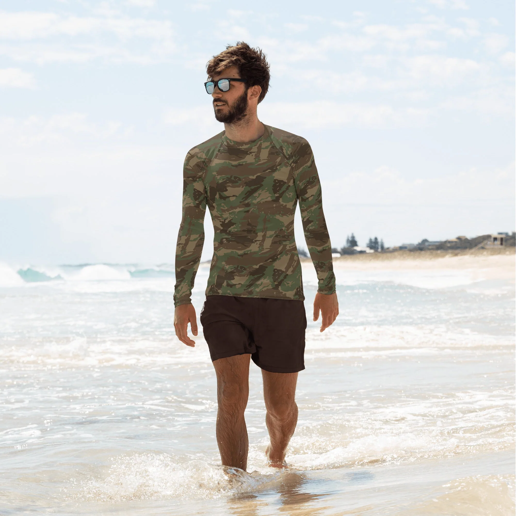 South African 32 Battalion CAMO Mens Long-Sleeve Rash Guard