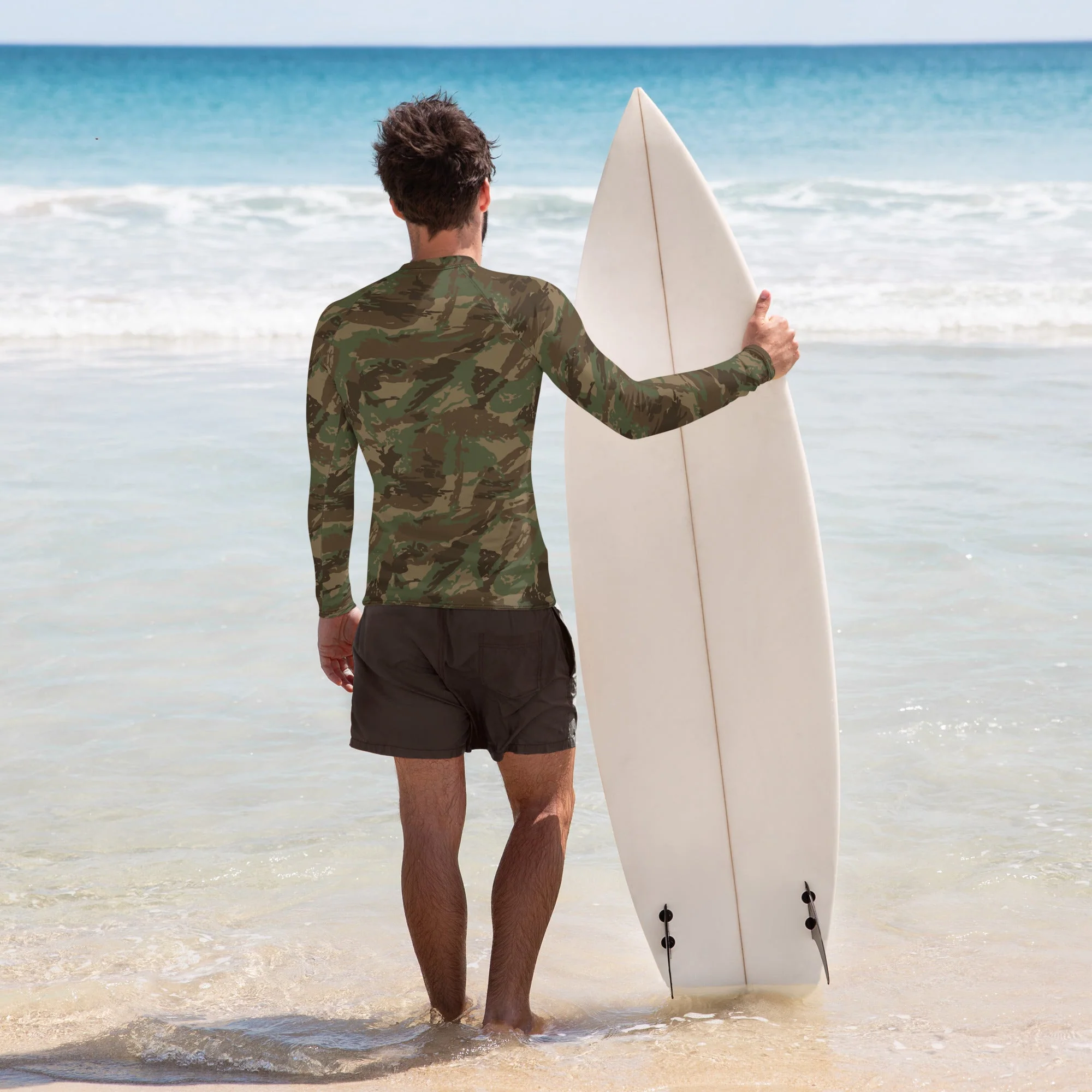 South African 32 Battalion CAMO Mens Long-Sleeve Rash Guard - Image 2