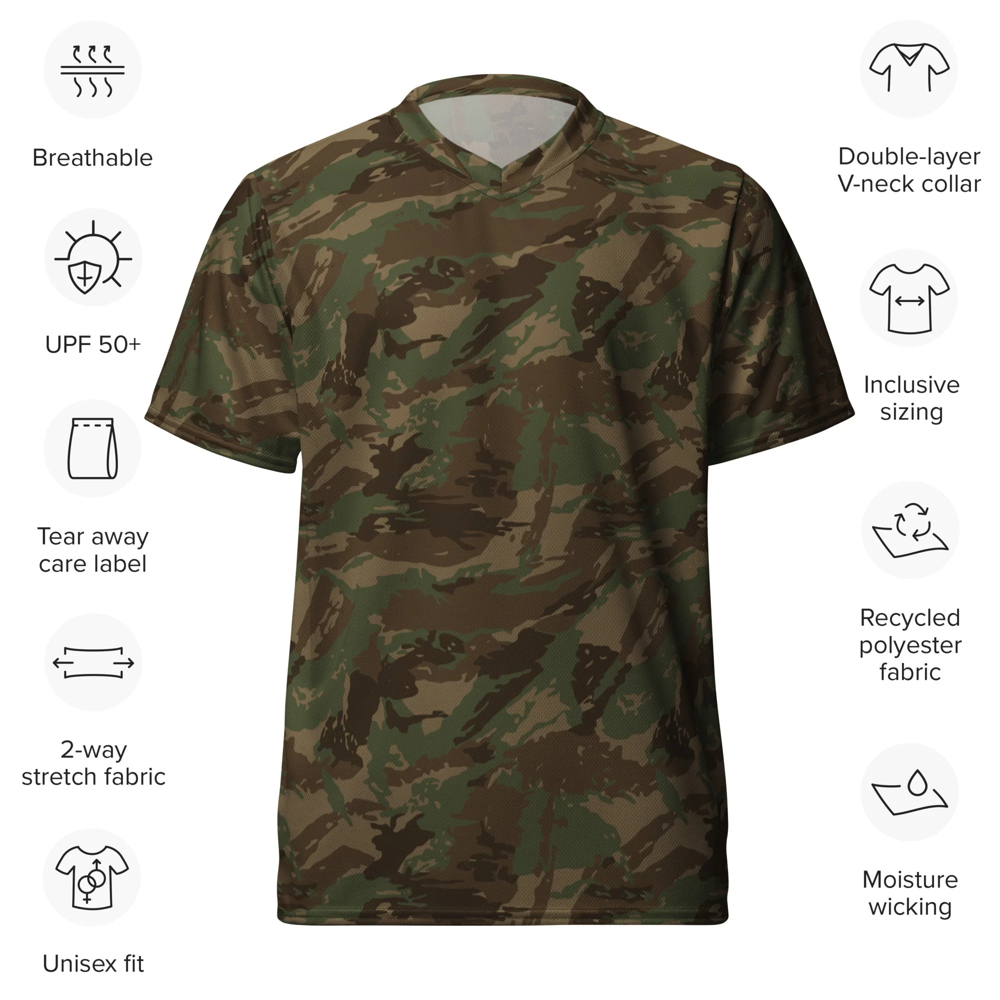 South African 32 Battalion CAMO Unisex Sports Jersey - Image 3
