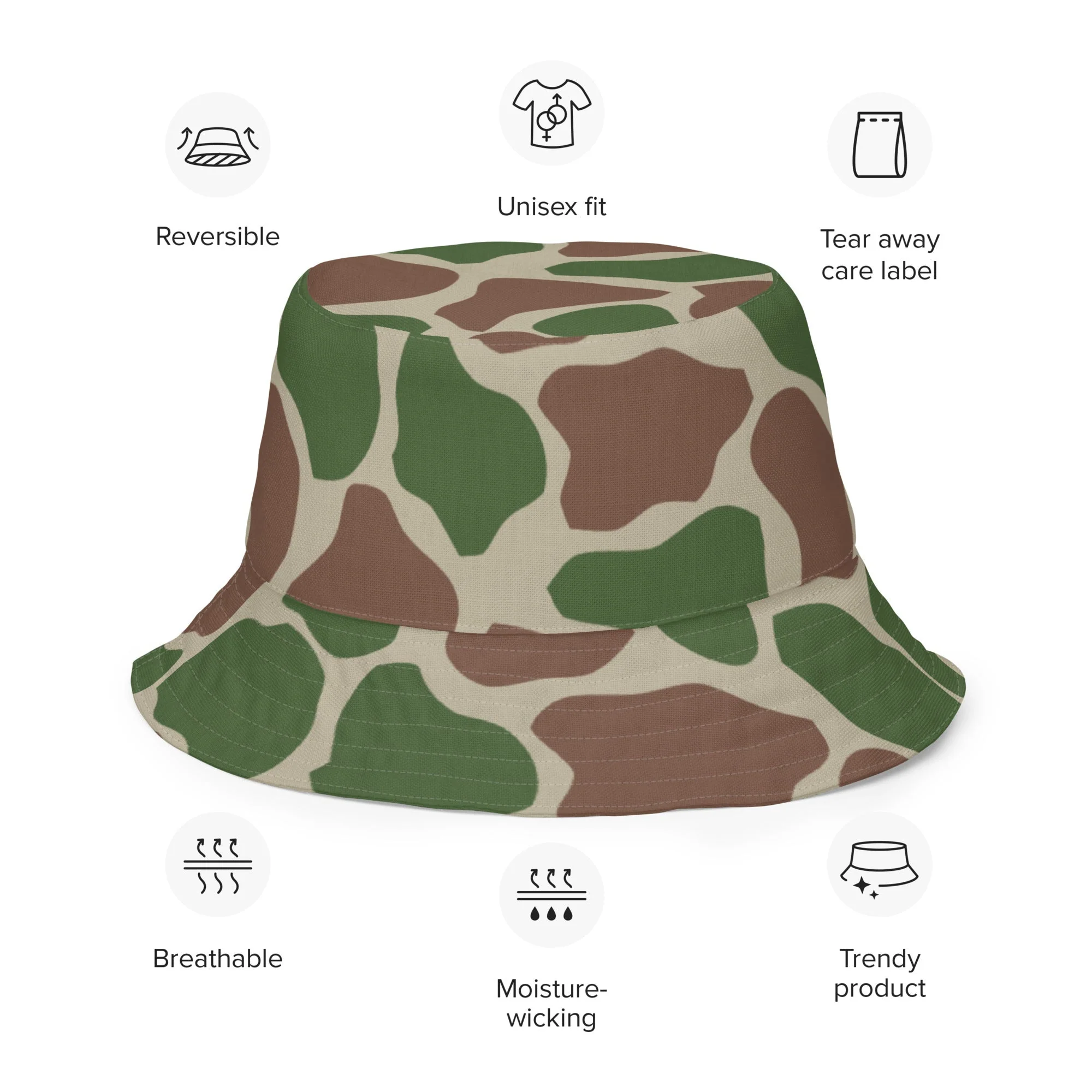 South African Kangwane Giraffe CAMO Reversible Bucket Hat - Image 6