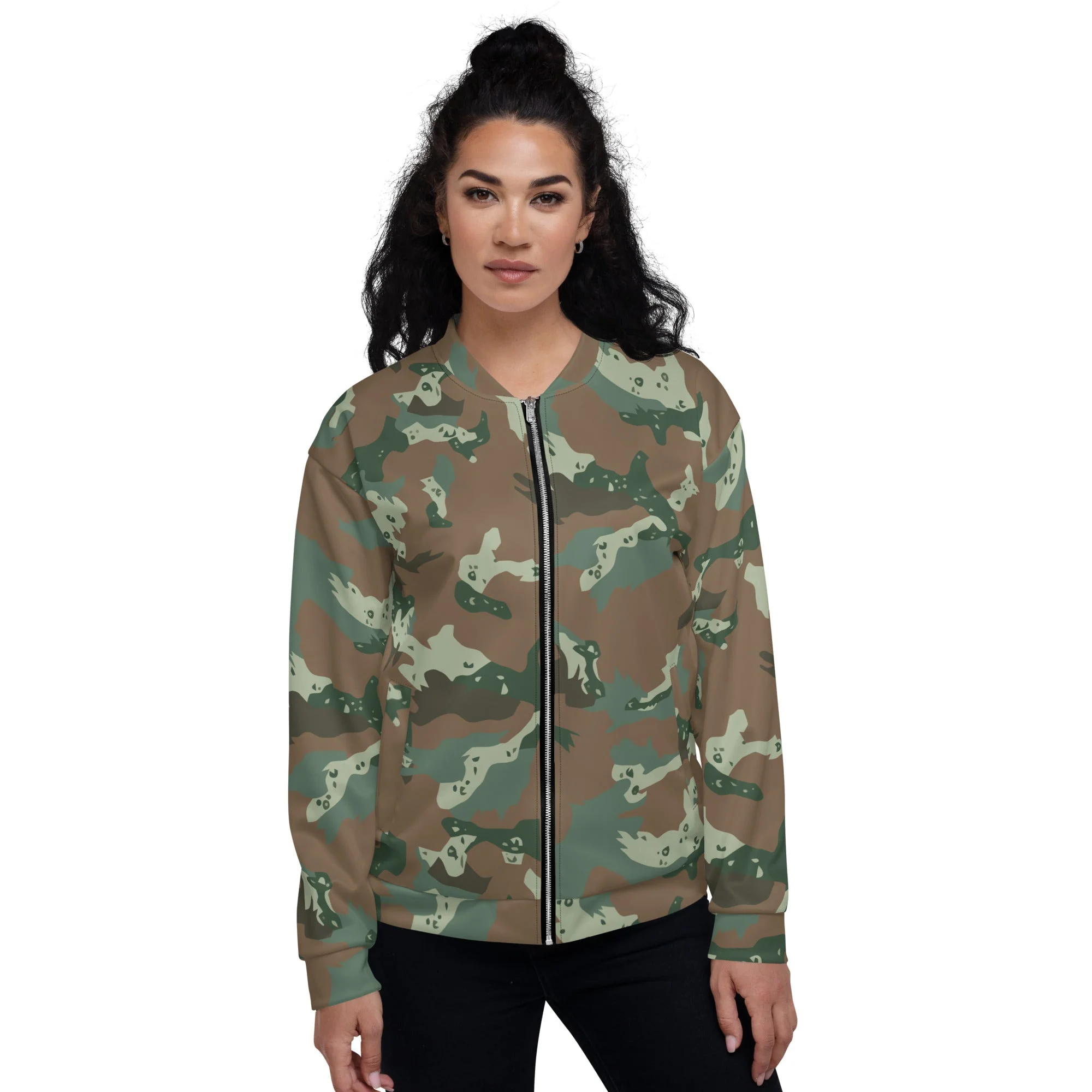 South African Chocolate Chip Soldier 2000 CAMO Unisex Bomber Jacket - Image 4