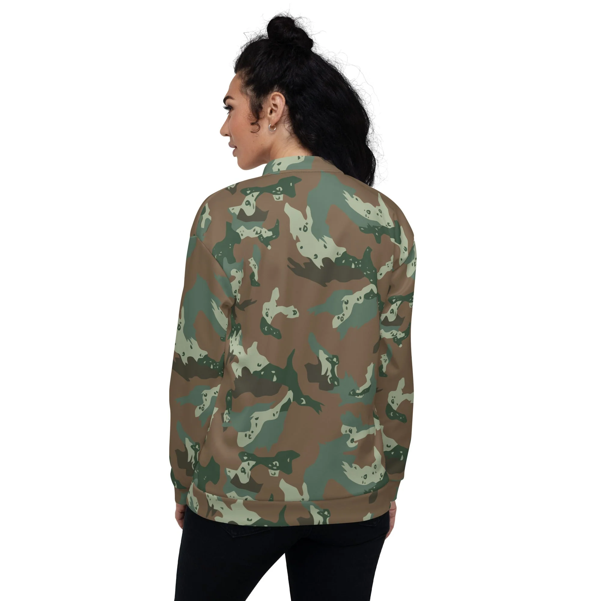 South African Chocolate Chip Soldier 2000 CAMO Unisex Bomber Jacket - Image 5