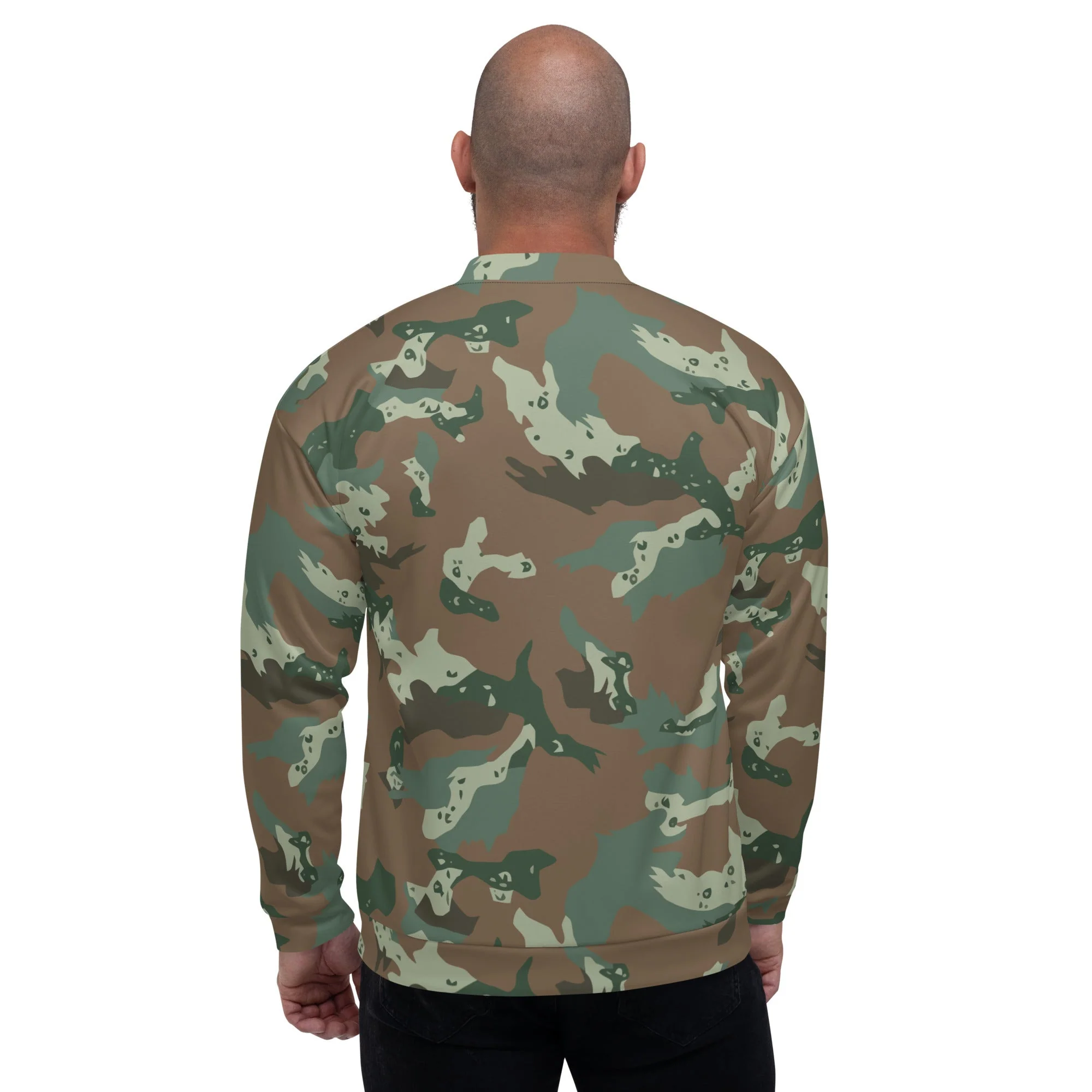 South African Chocolate Chip Soldier 2000 CAMO Unisex Bomber Jacket - Image 7