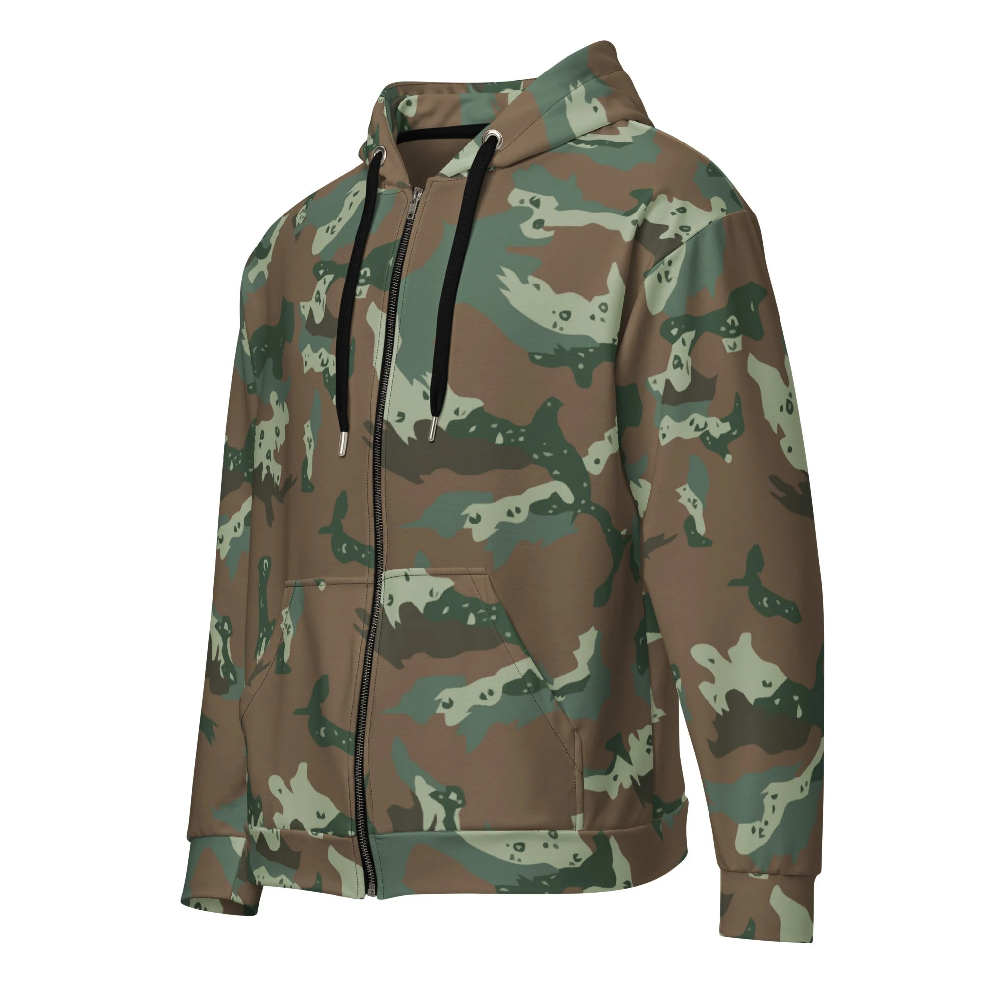 South African Chocolate Chip Soldier 2000 CAMO Unisex Zip Hoodie - Image 5