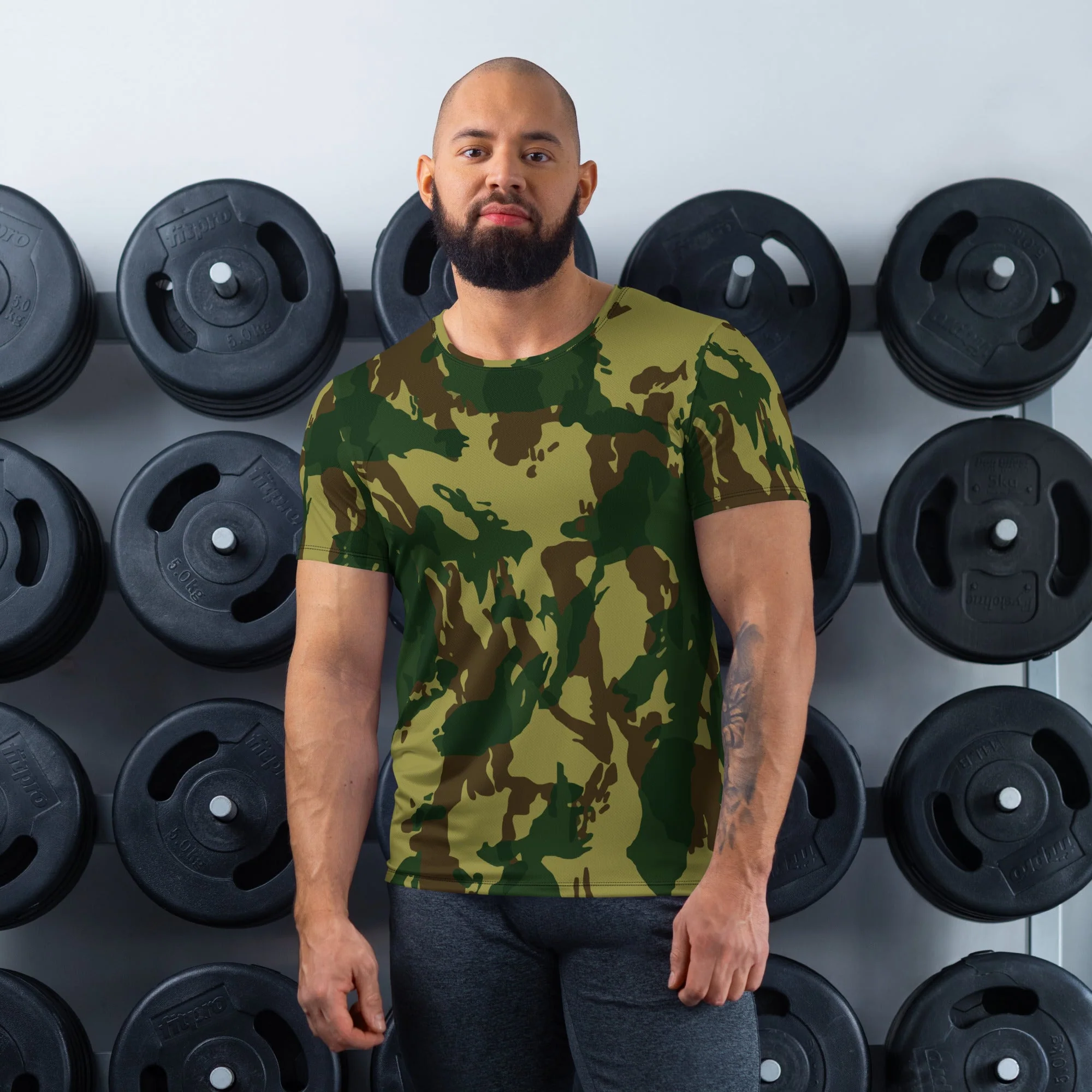 Congo Denison CAMO Mens Athletic T-Shirt