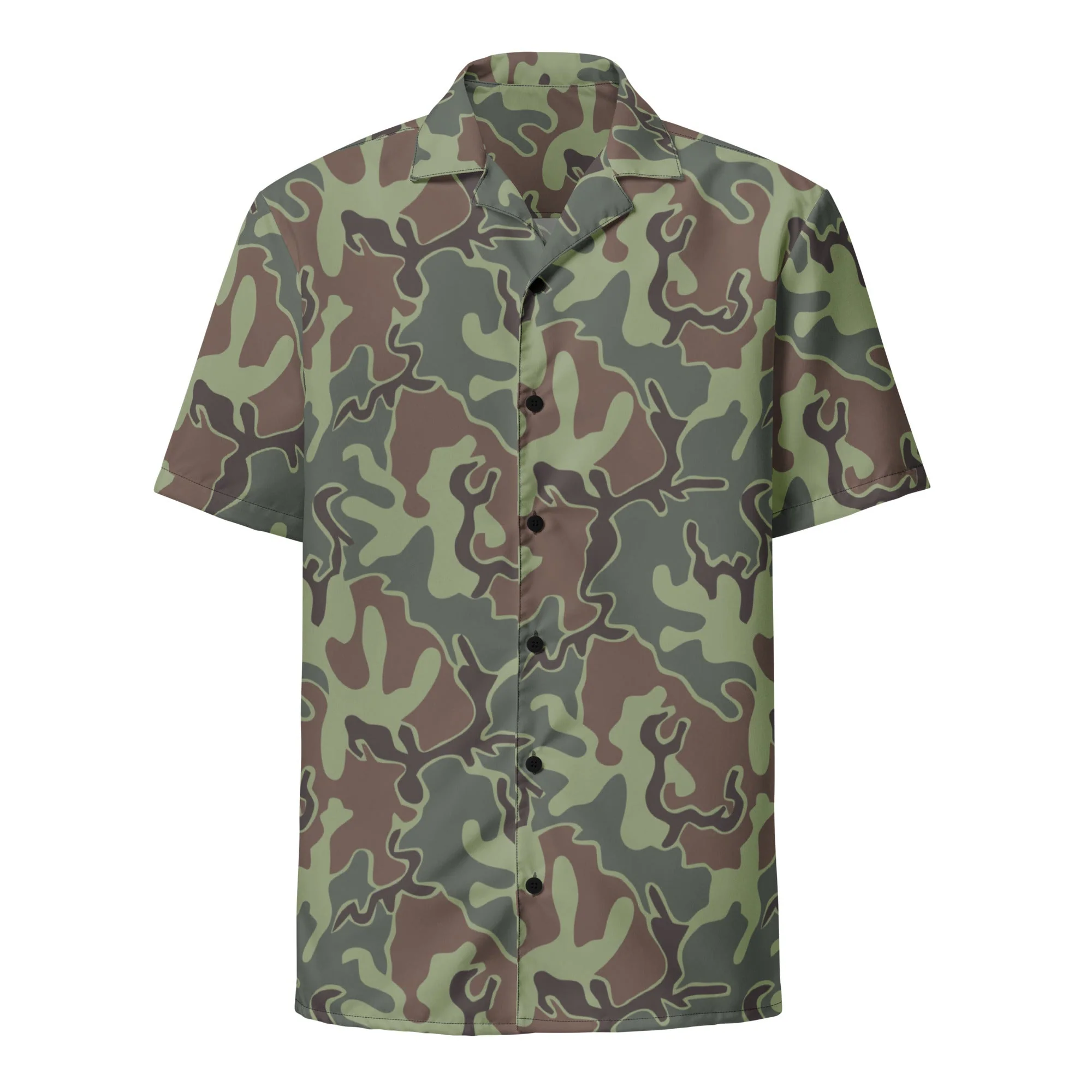 South Korean ROK Puzzle CAMO Unisex Short-Sleeve Button Shirt - Image 11