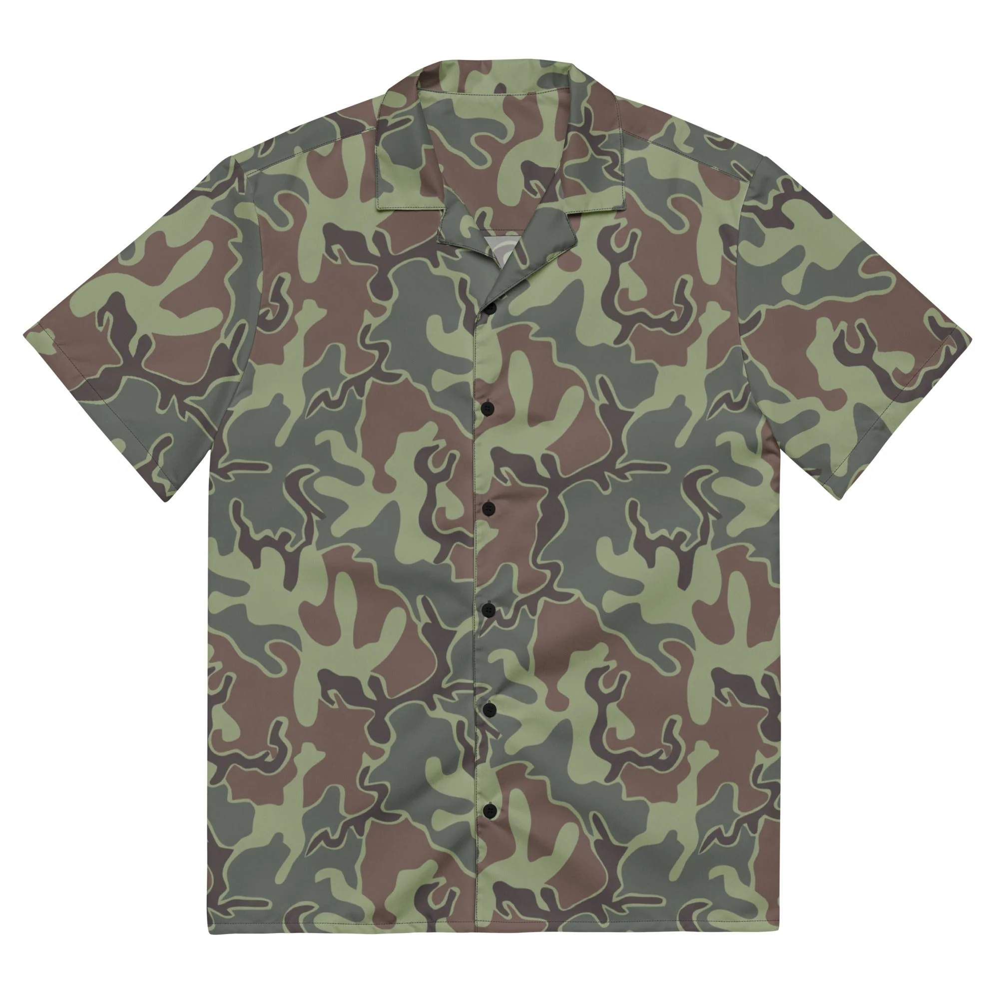 South Korean ROK Puzzle CAMO Unisex Short-Sleeve Button Shirt - Image 3