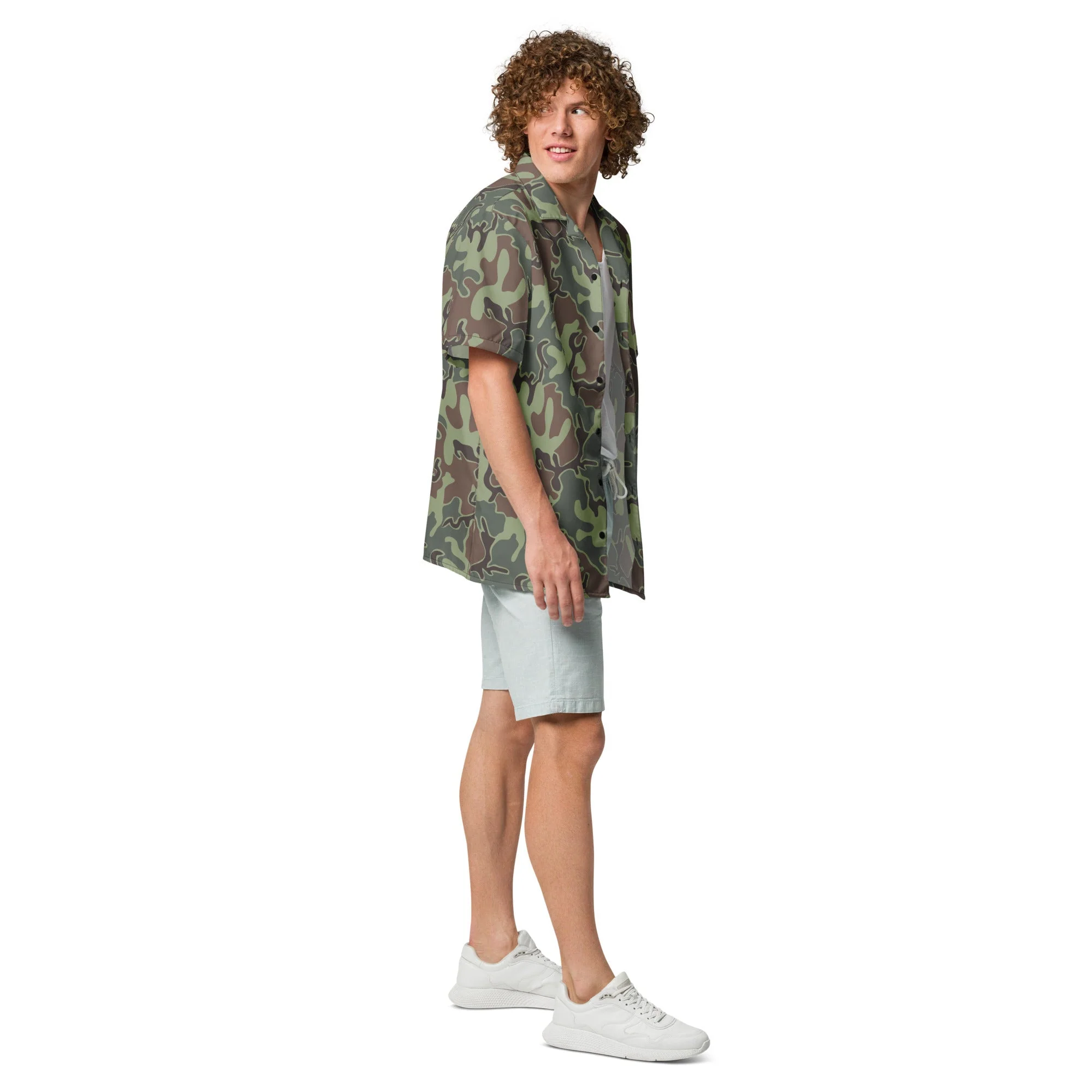 South Korean ROK Puzzle CAMO Unisex Short-Sleeve Button Shirt - Image 6