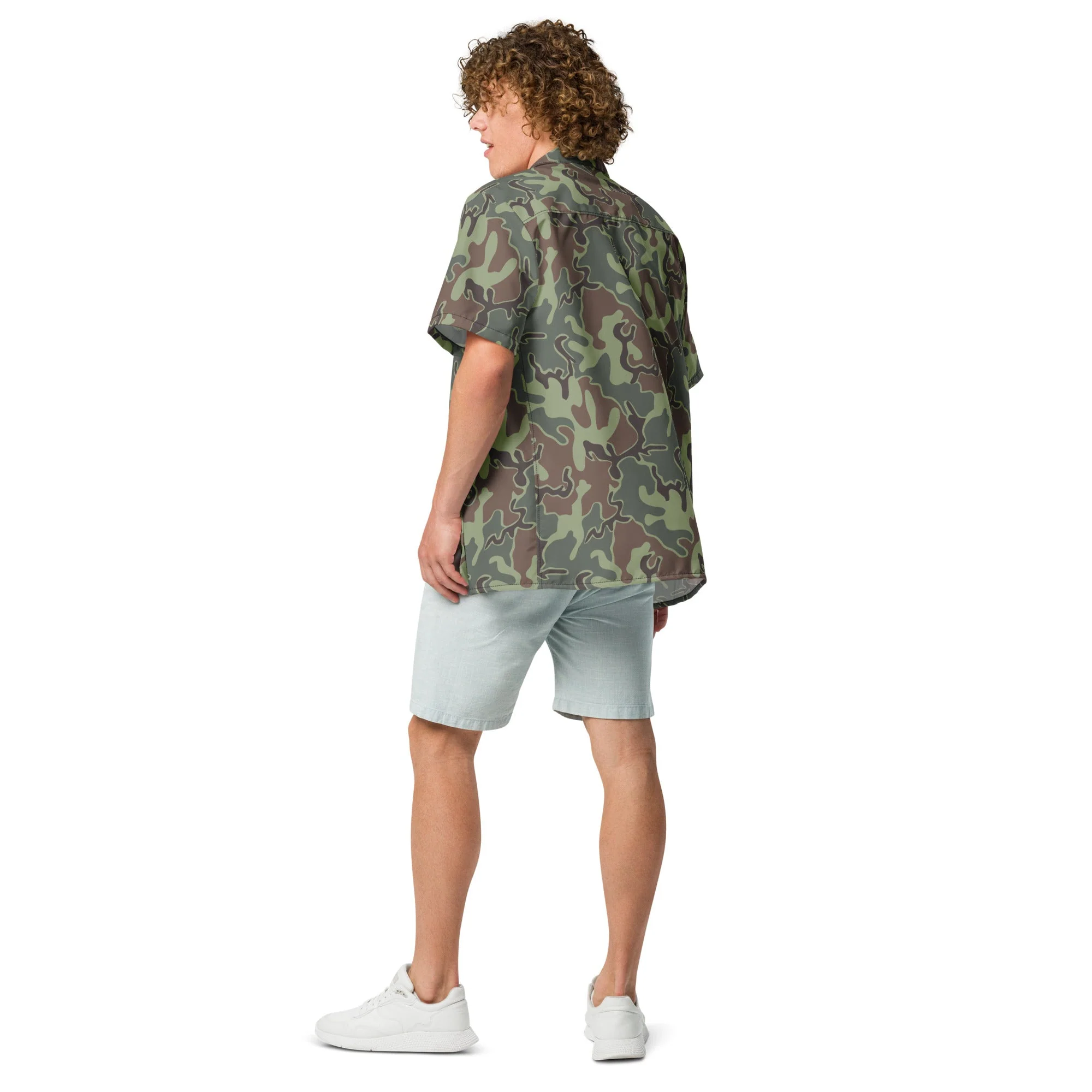 South Korean ROK Puzzle CAMO Unisex Short-Sleeve Button Shirt - Image 7