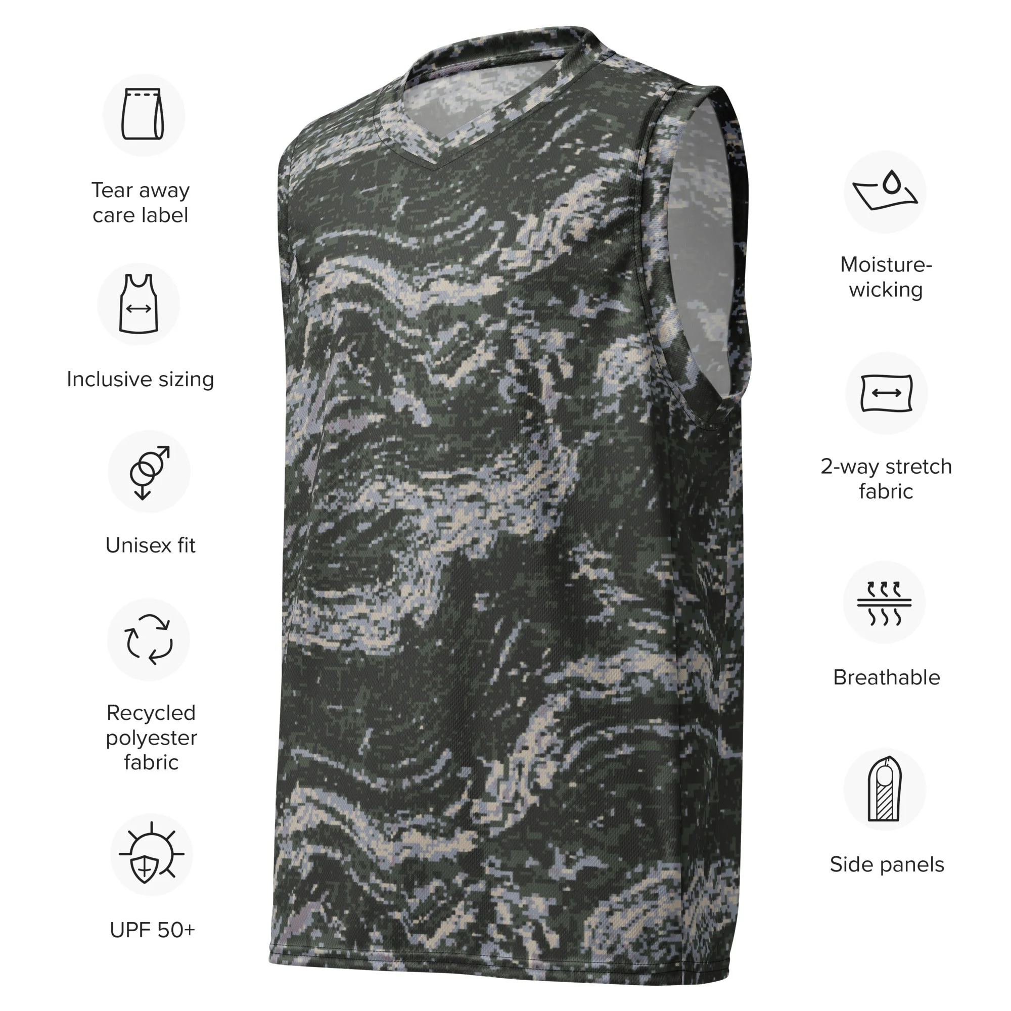 South Korean ROK Digital Tiger Stripe CAMO Unisex Basketball Jersey - Image 3