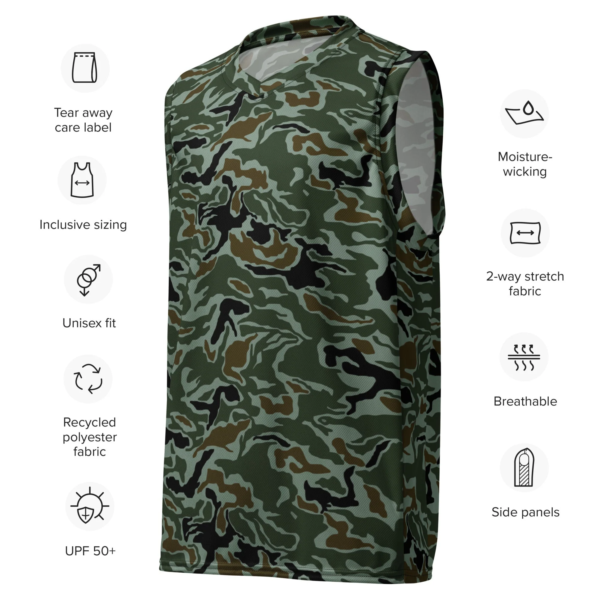 South Korean ROK Noodle Swirl CAMO Unisex Basketball Jersey - Image 3