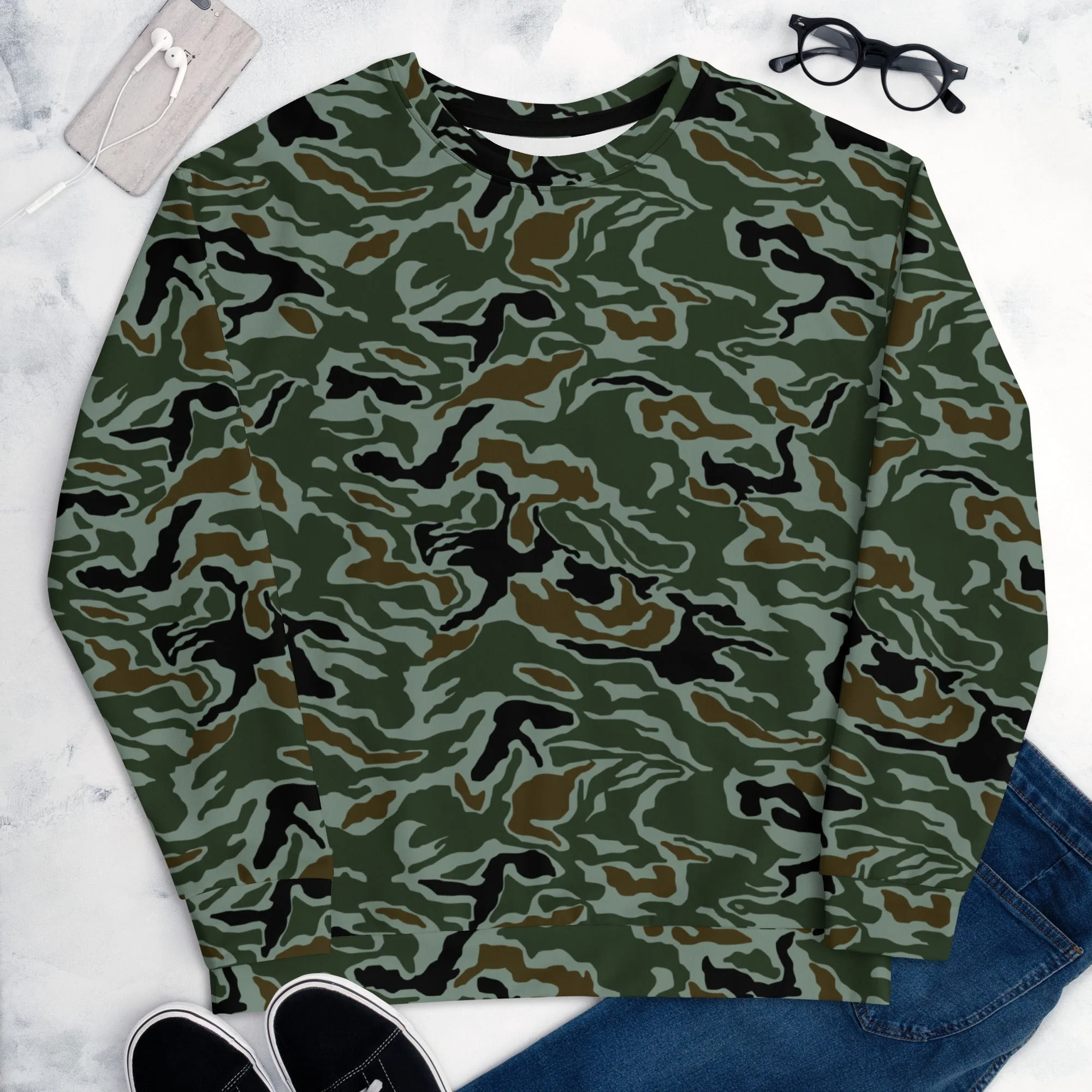 South Korean ROK Noodle Swirl CAMO Unisex Sweatshirt - Image 10