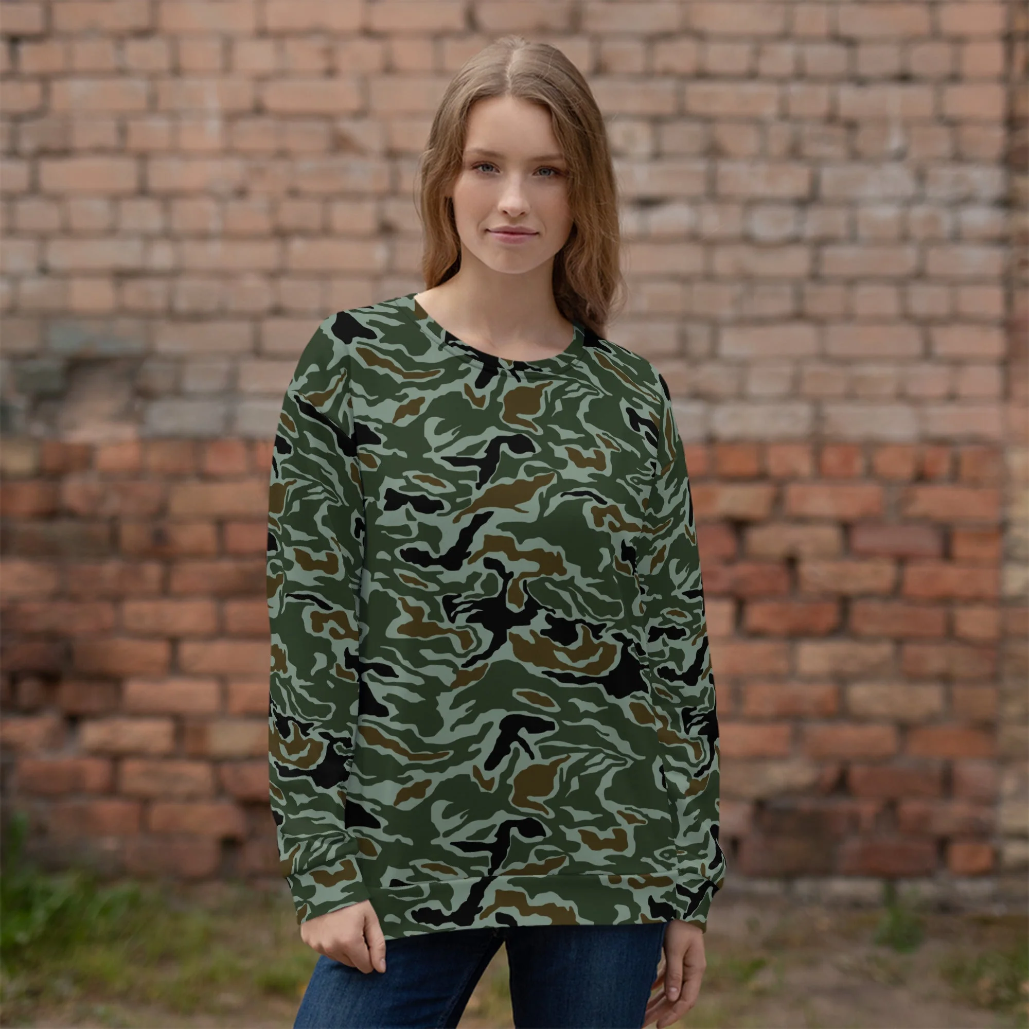 South Korean ROK Noodle Swirl CAMO Unisex Sweatshirt - Image 2