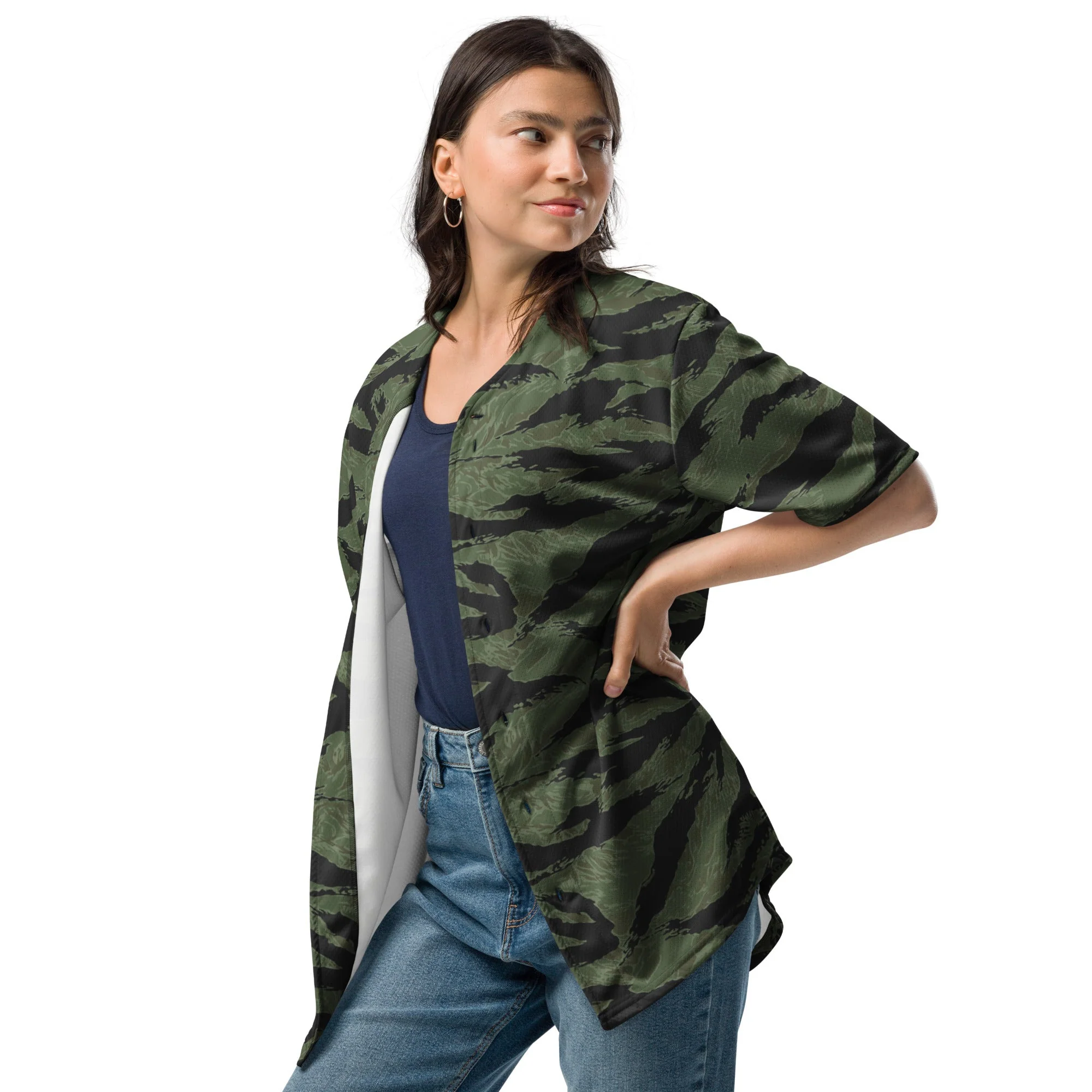South Vietnamese ARVN Tiger Stripe CAMO Unisex Baseball Jersey - Image 3