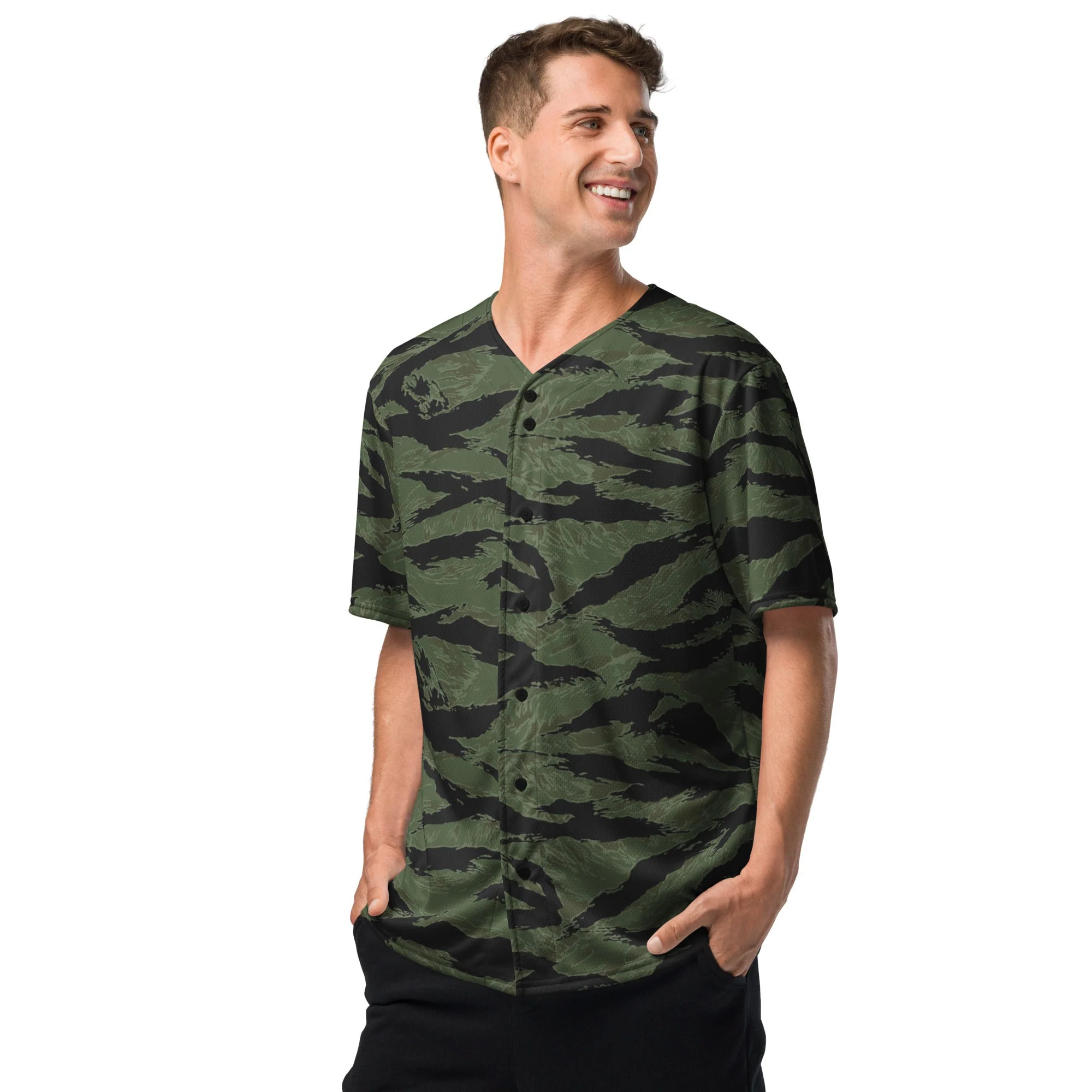 South Vietnamese ARVN Tiger Stripe CAMO Unisex Baseball Jersey - Image 9
