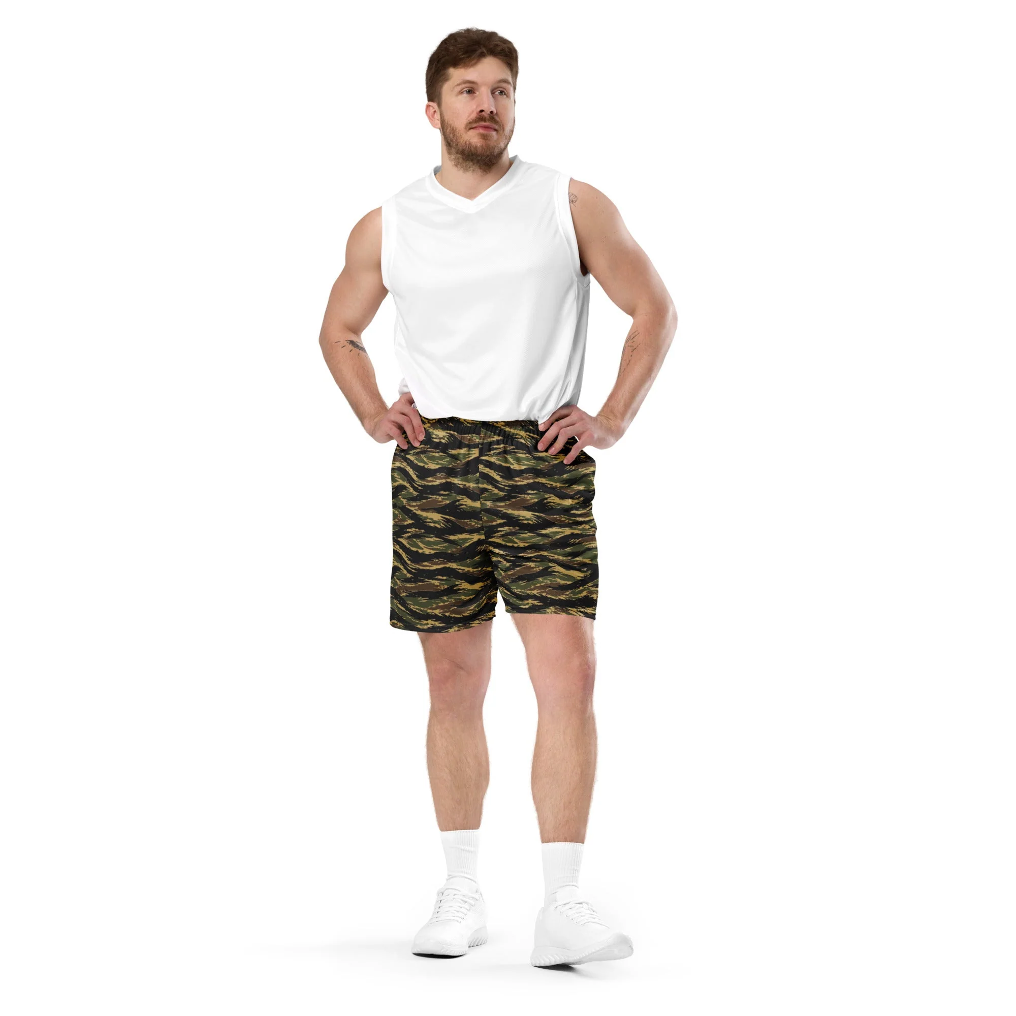 South Vietnamese Early War Tiger Stripe CAMO Unisex Mesh Shorts - Image 8