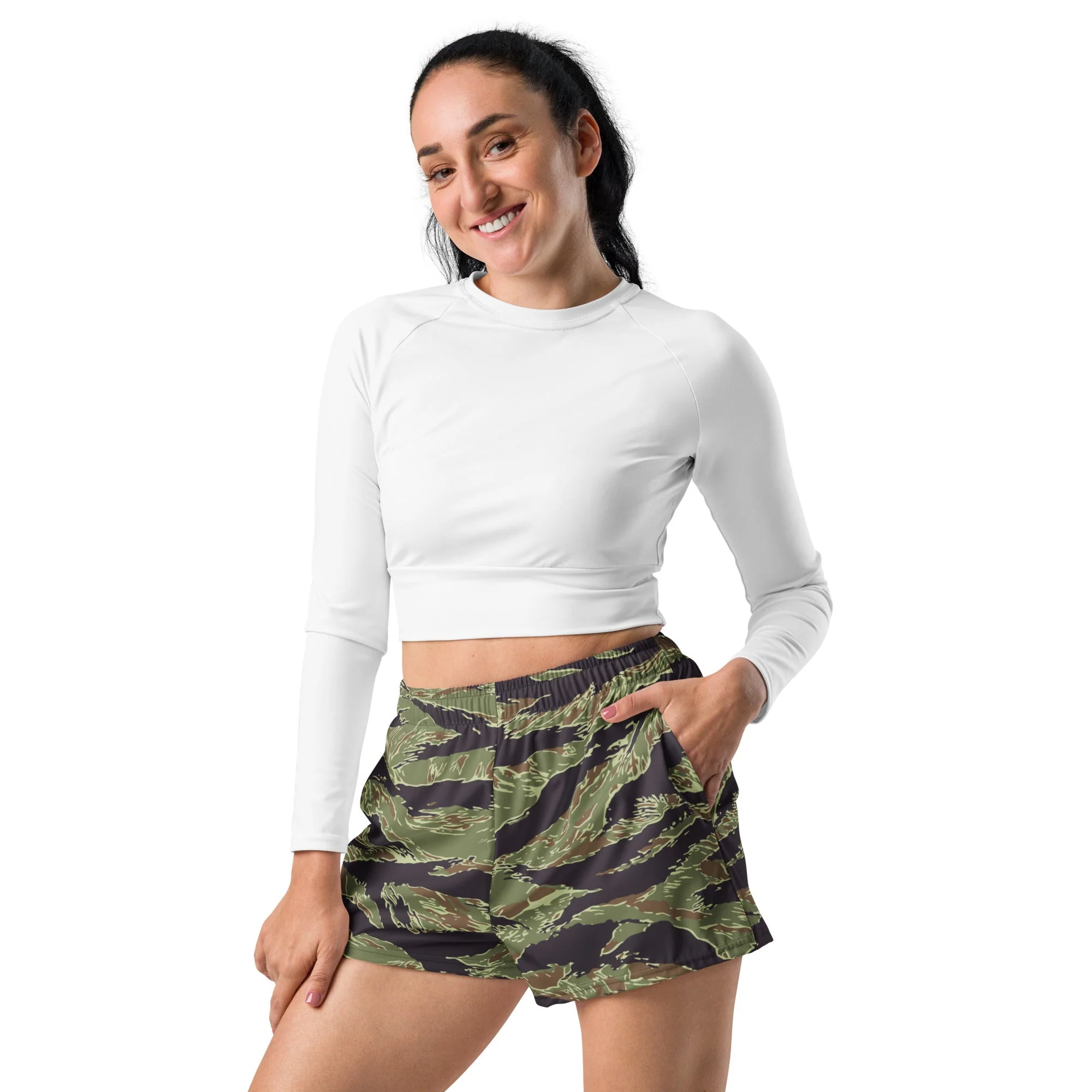 South Vietnamese Marine Corps Tiger Stripe CAMO Unisex Athletic Shorts - Image 3