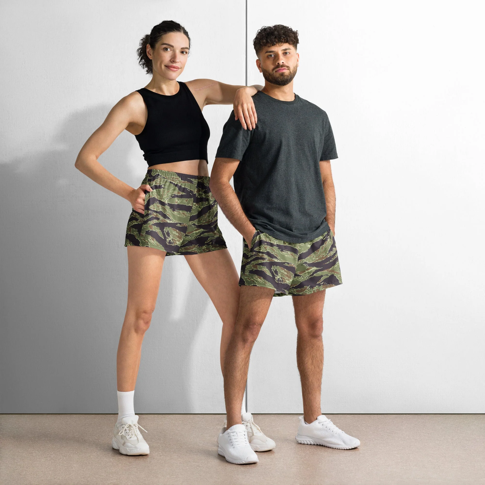 South Vietnamese Marine Corps Tiger Stripe CAMO Unisex Athletic Shorts - Image 7