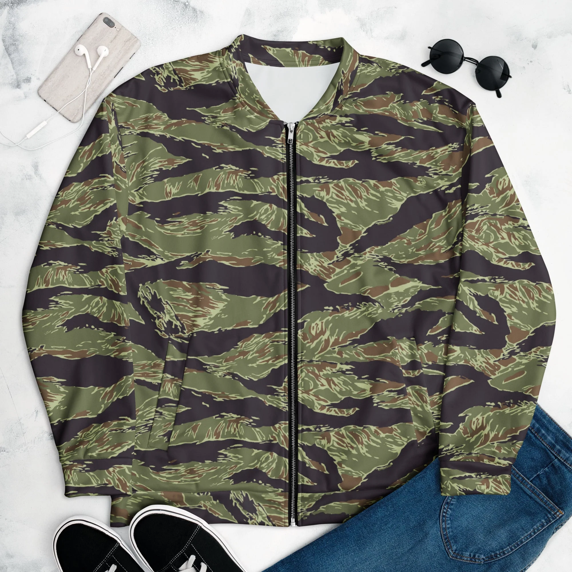 South Vietnamese Marine Corps Tiger Stripe CAMO Unisex Bomber Jacket - Image 3