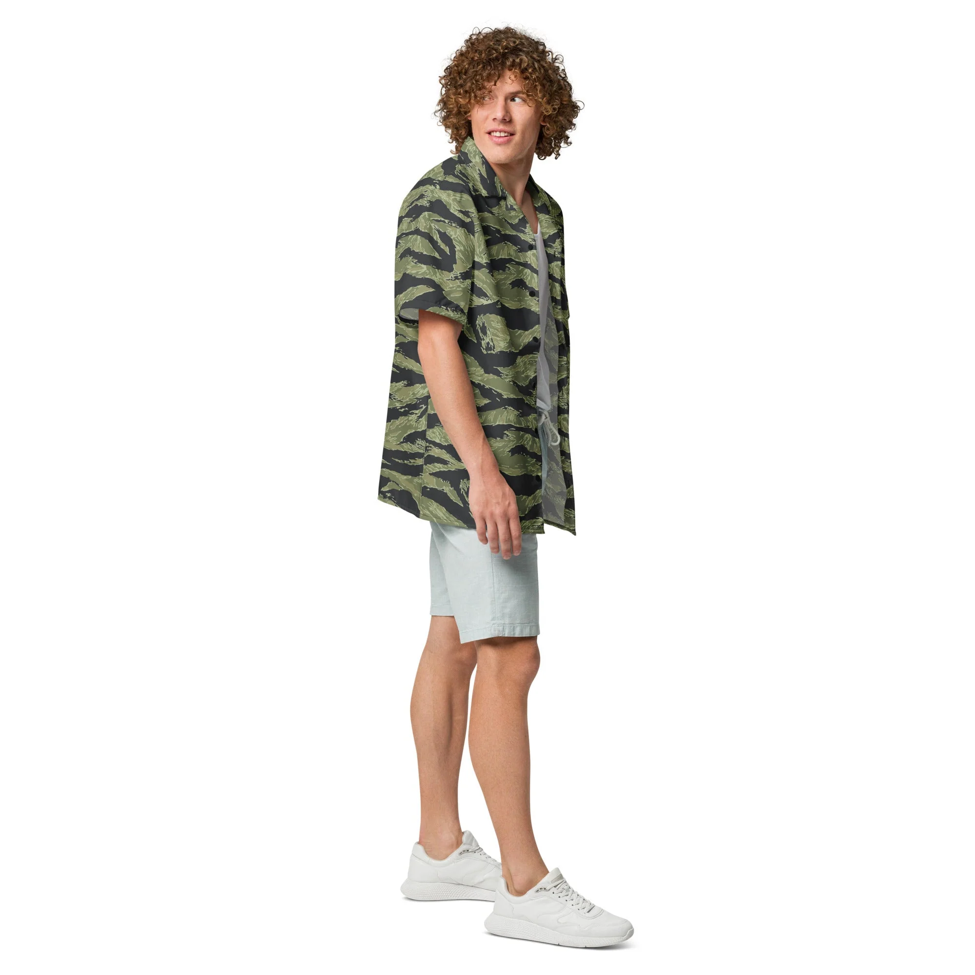 South Vietnamese Sea Wave Tiger Stripe CAMO Unisex Unisex Short-Sleeve Button Shirt - Image 13