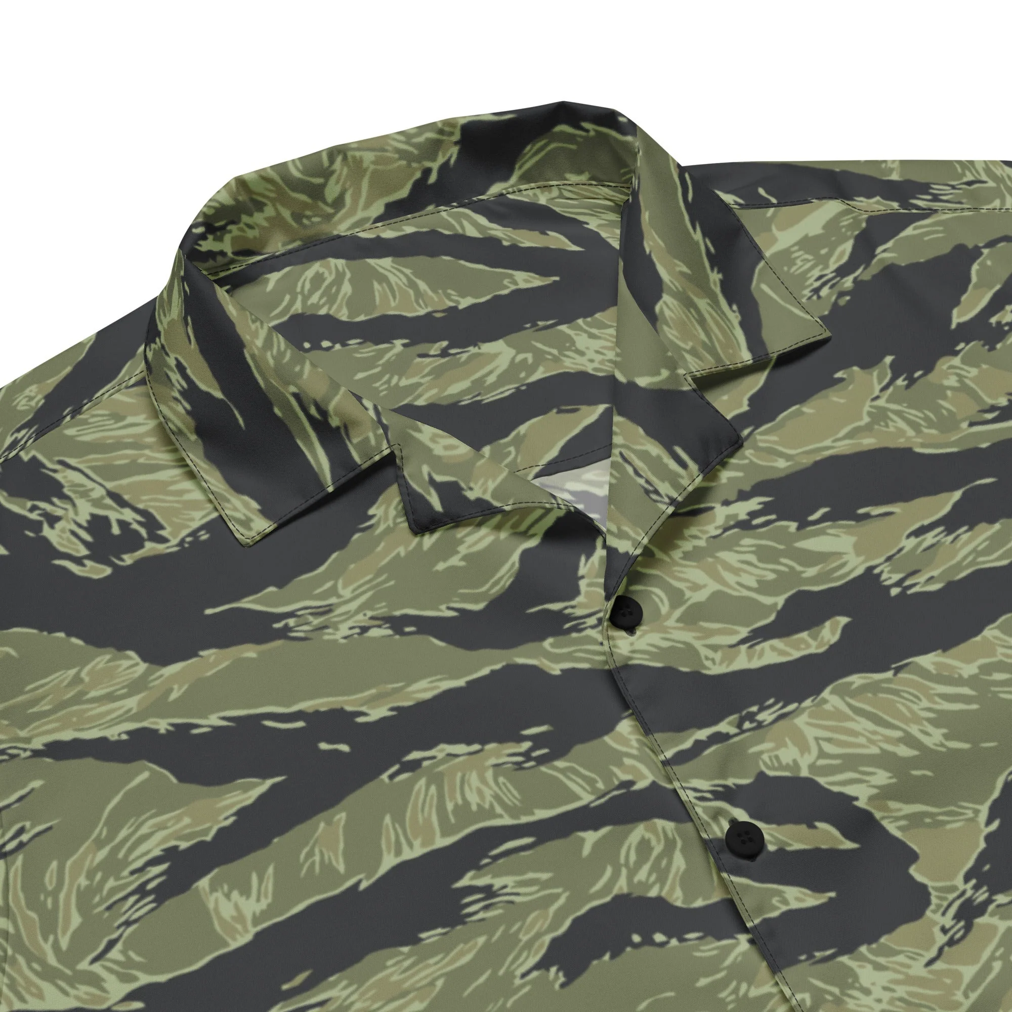 South Vietnamese Sea Wave Tiger Stripe CAMO Unisex Unisex Short-Sleeve Button Shirt - Image 2