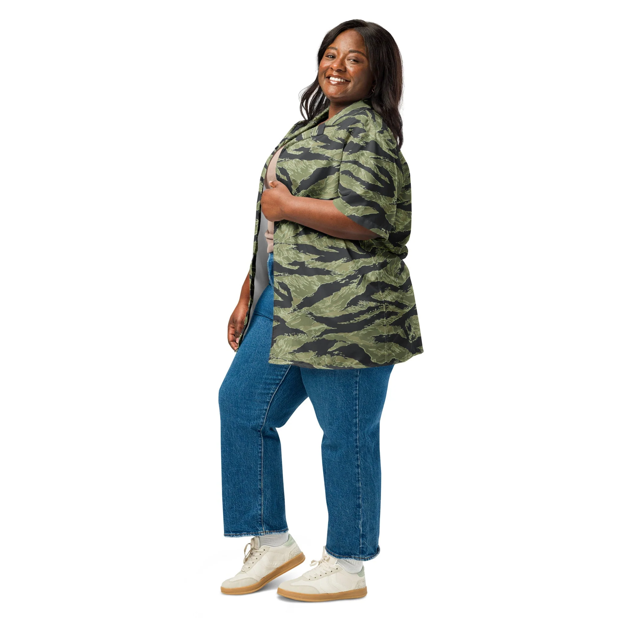 South Vietnamese Sea Wave Tiger Stripe CAMO Unisex Unisex Short-Sleeve Button Shirt - Image 21