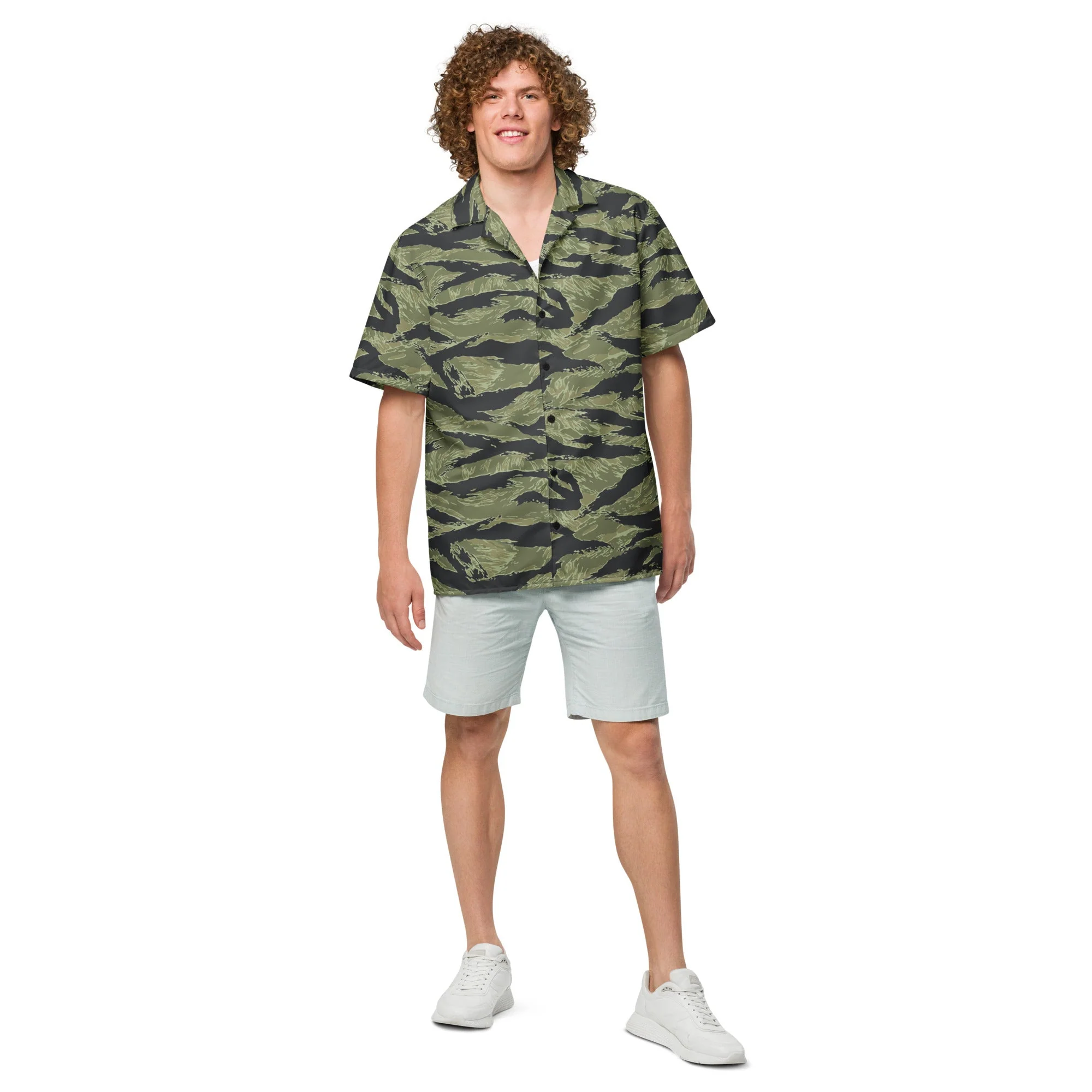South Vietnamese Sea Wave Tiger Stripe CAMO Unisex Unisex Short-Sleeve Button Shirt - Image 6